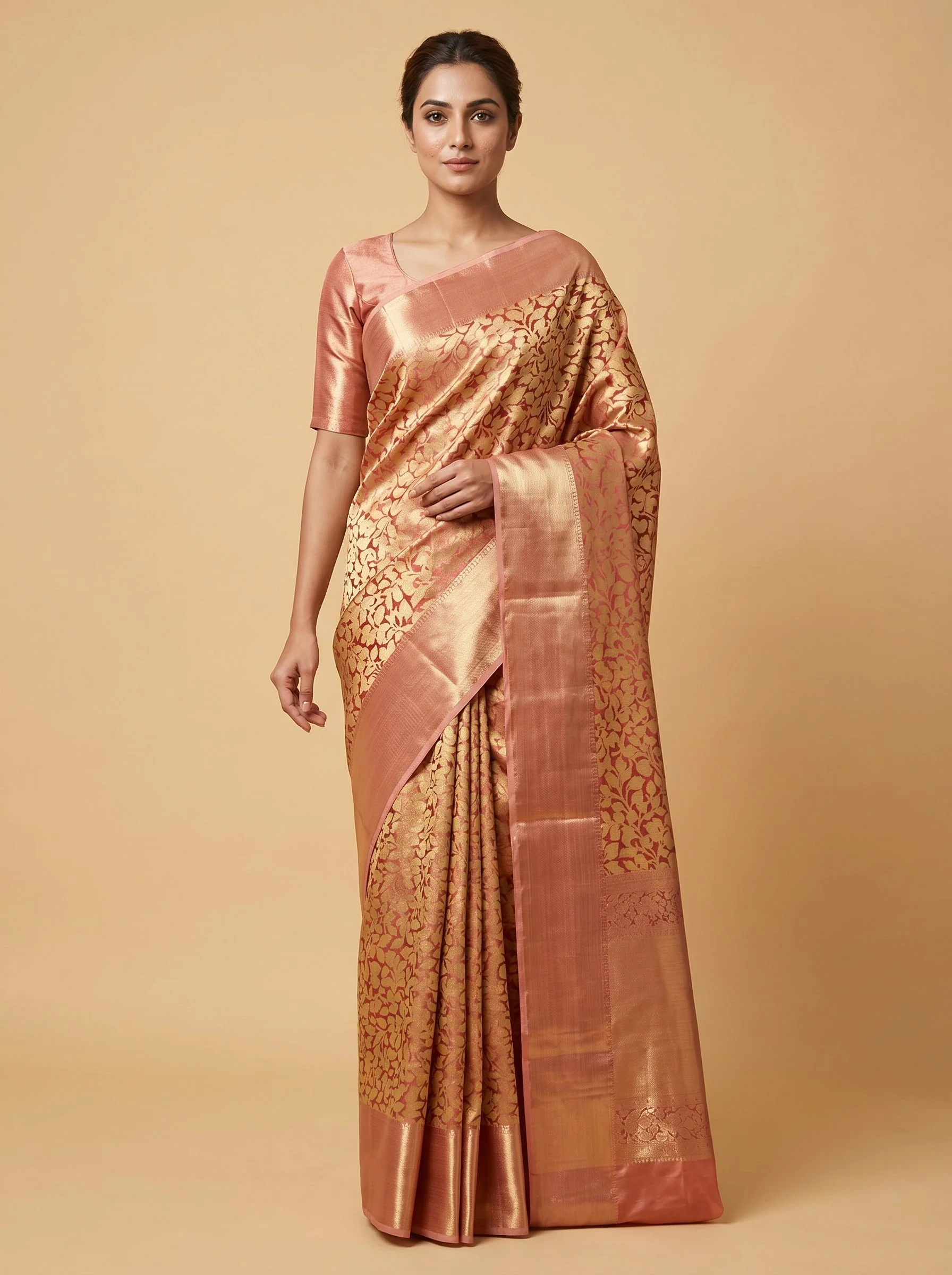 Copper Deep Glow Handloom Saree