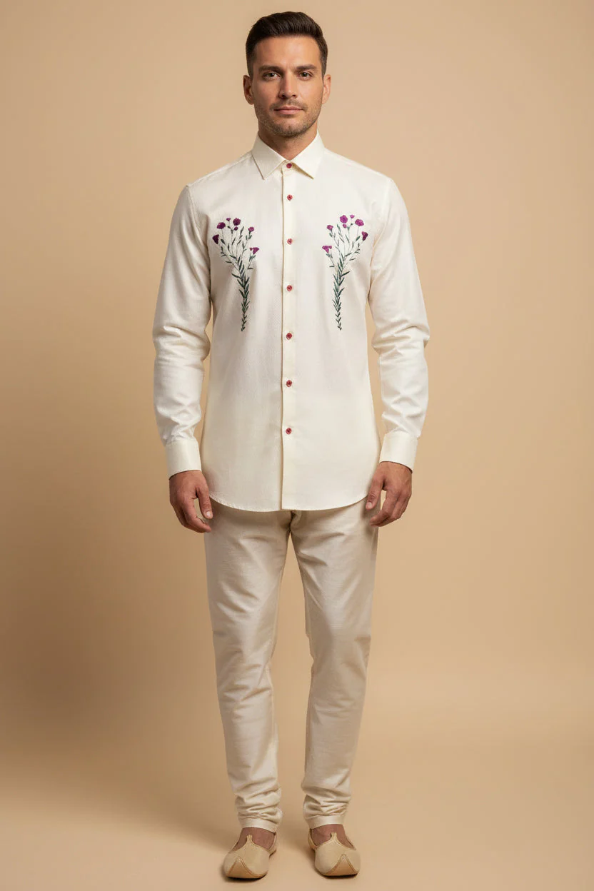 Cream Calm Party Shirt - Image 2