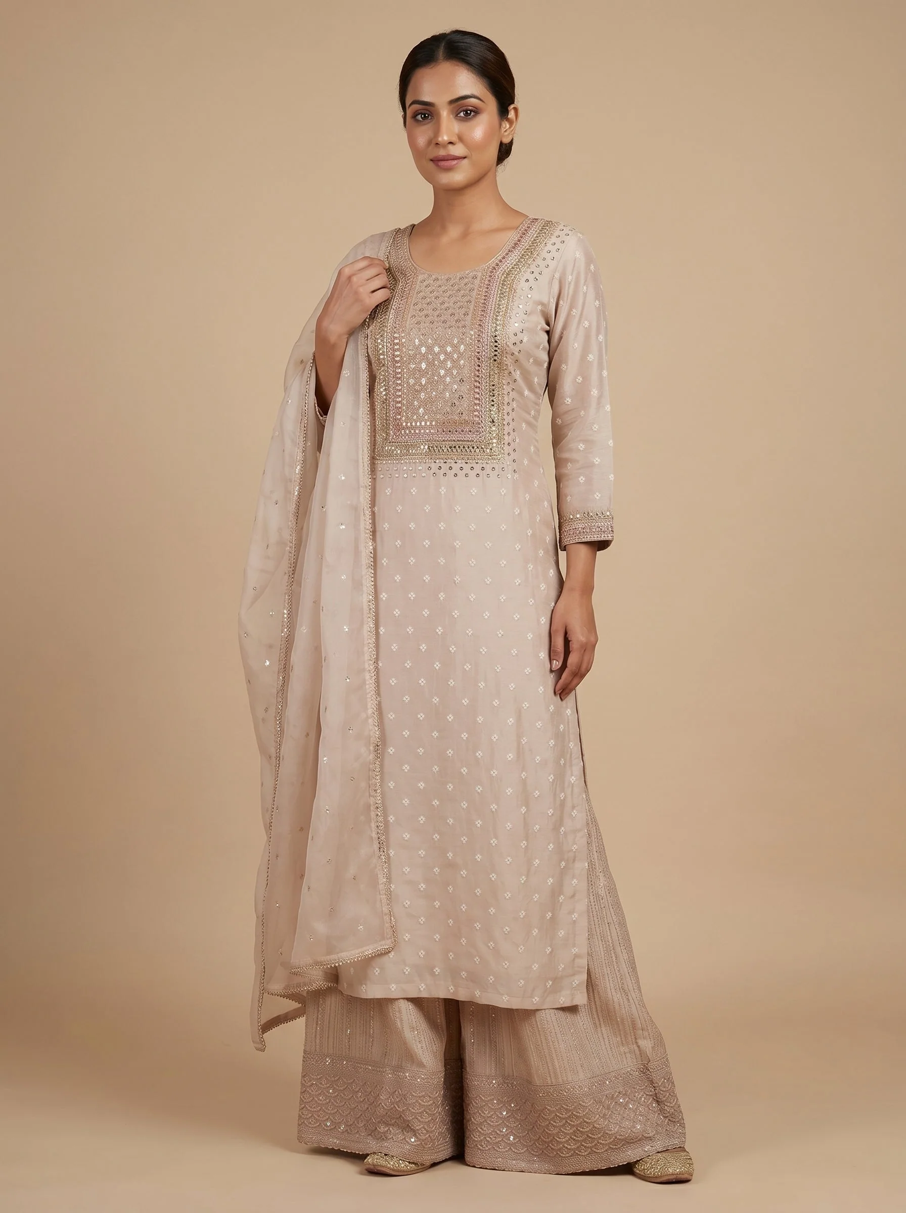 Cream Luxe Palazzo Set