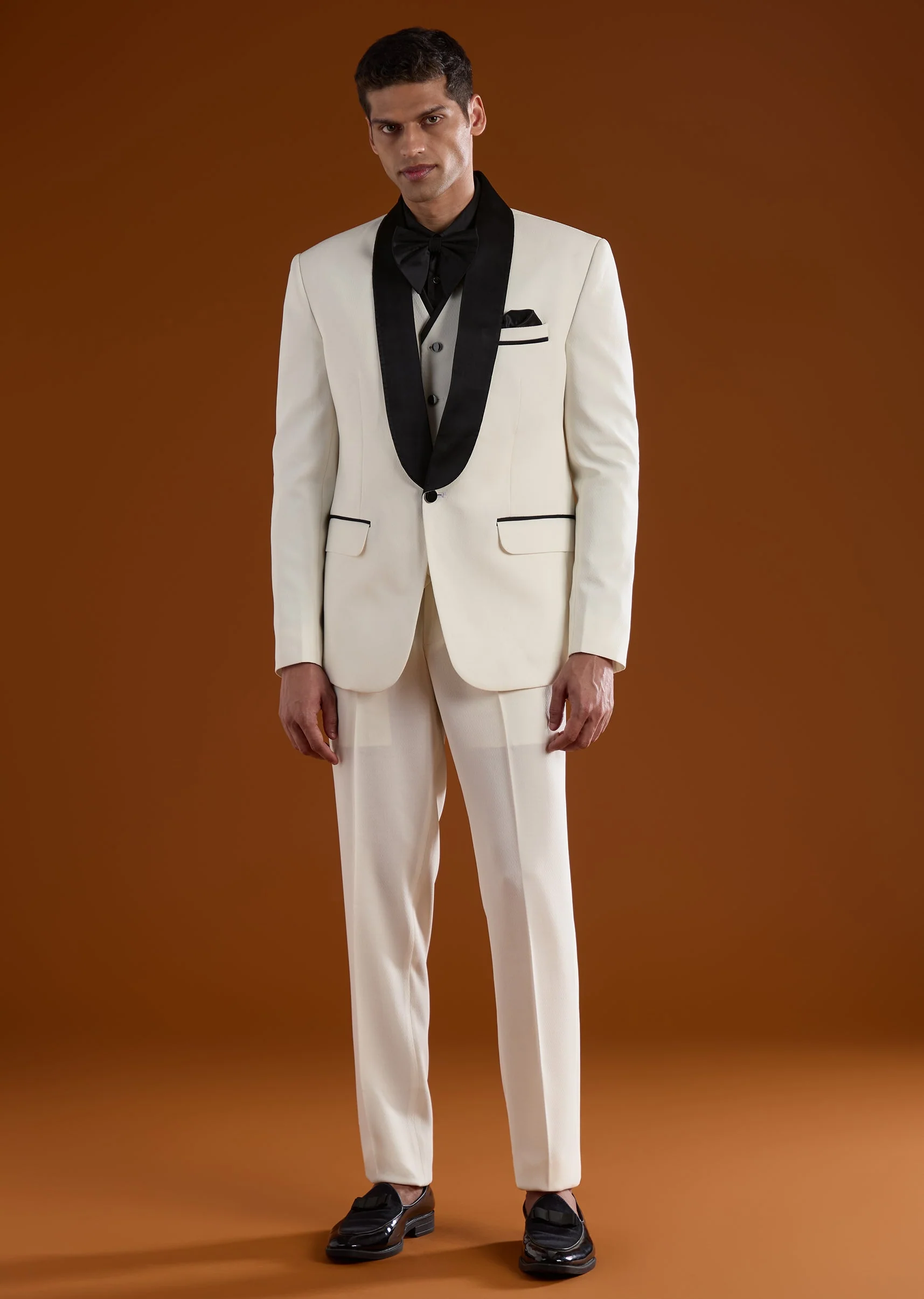 Cream Mens Tuxedo For Reception And Wedding Wear - Image 2