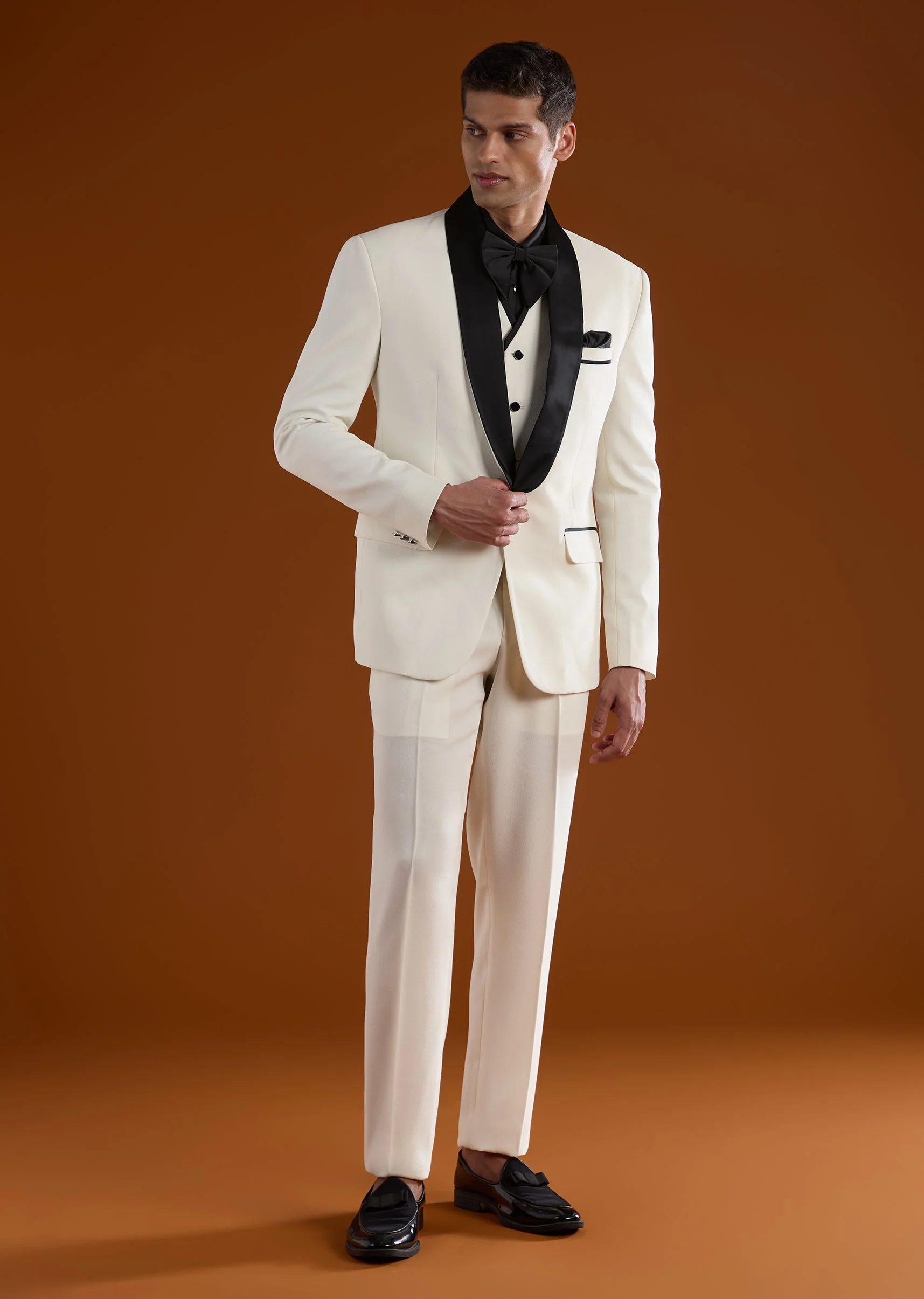 Cream Mens Tuxedo For Reception And Wedding Wear - Image 4