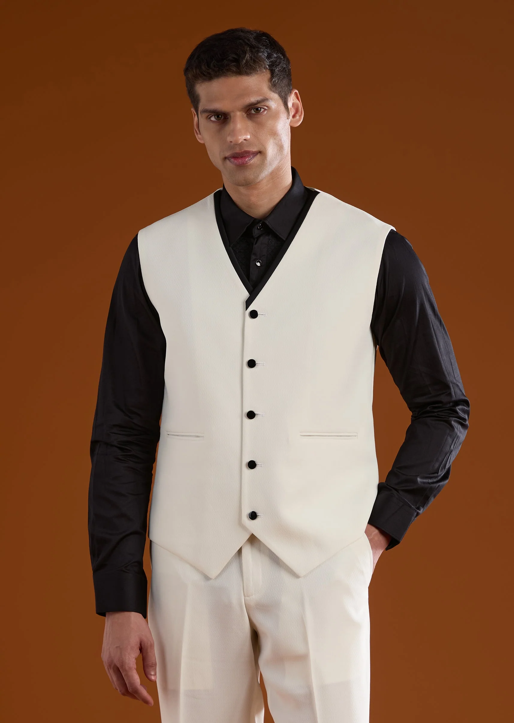 Cream Mens Tuxedo For Reception And Wedding Wear - Image 6