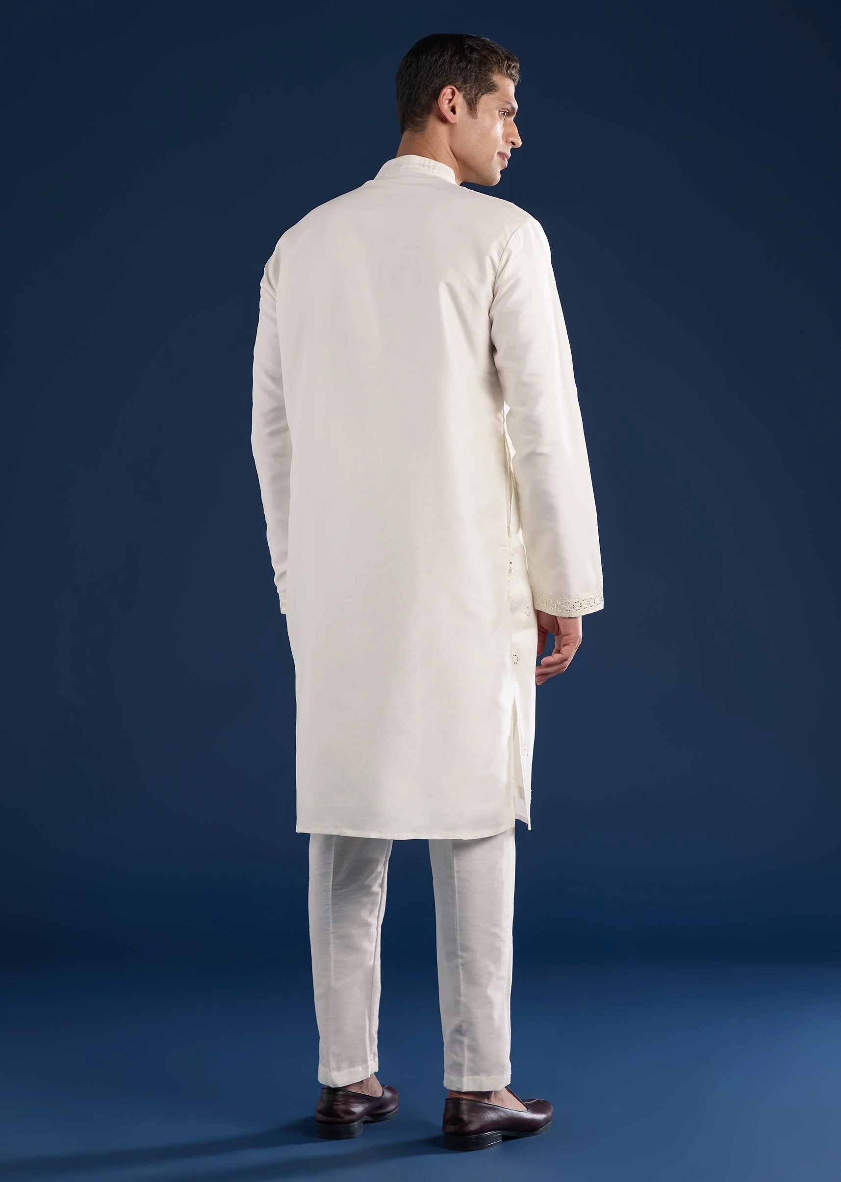 Cream Minimal Mirror Kurta Set - Image 5