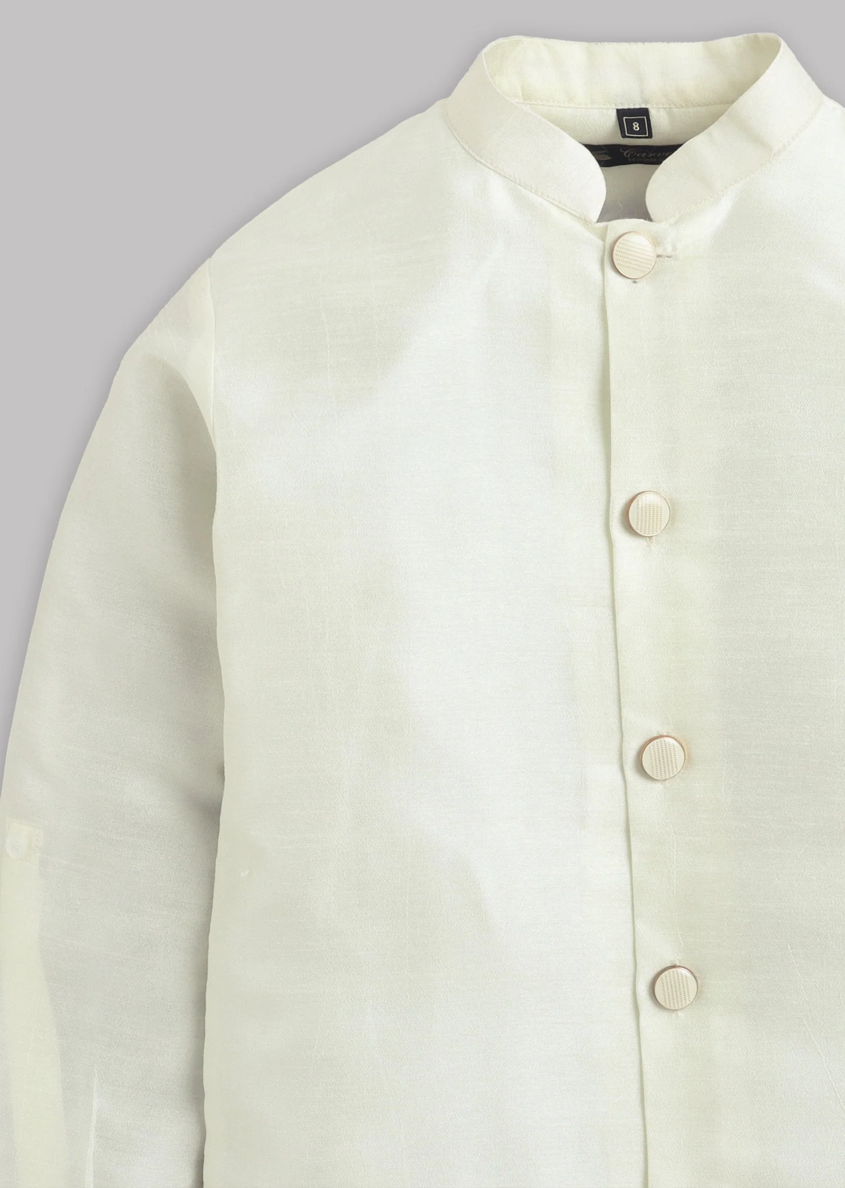 Cream Multi Floral Nehru Jacket Set - Image 7