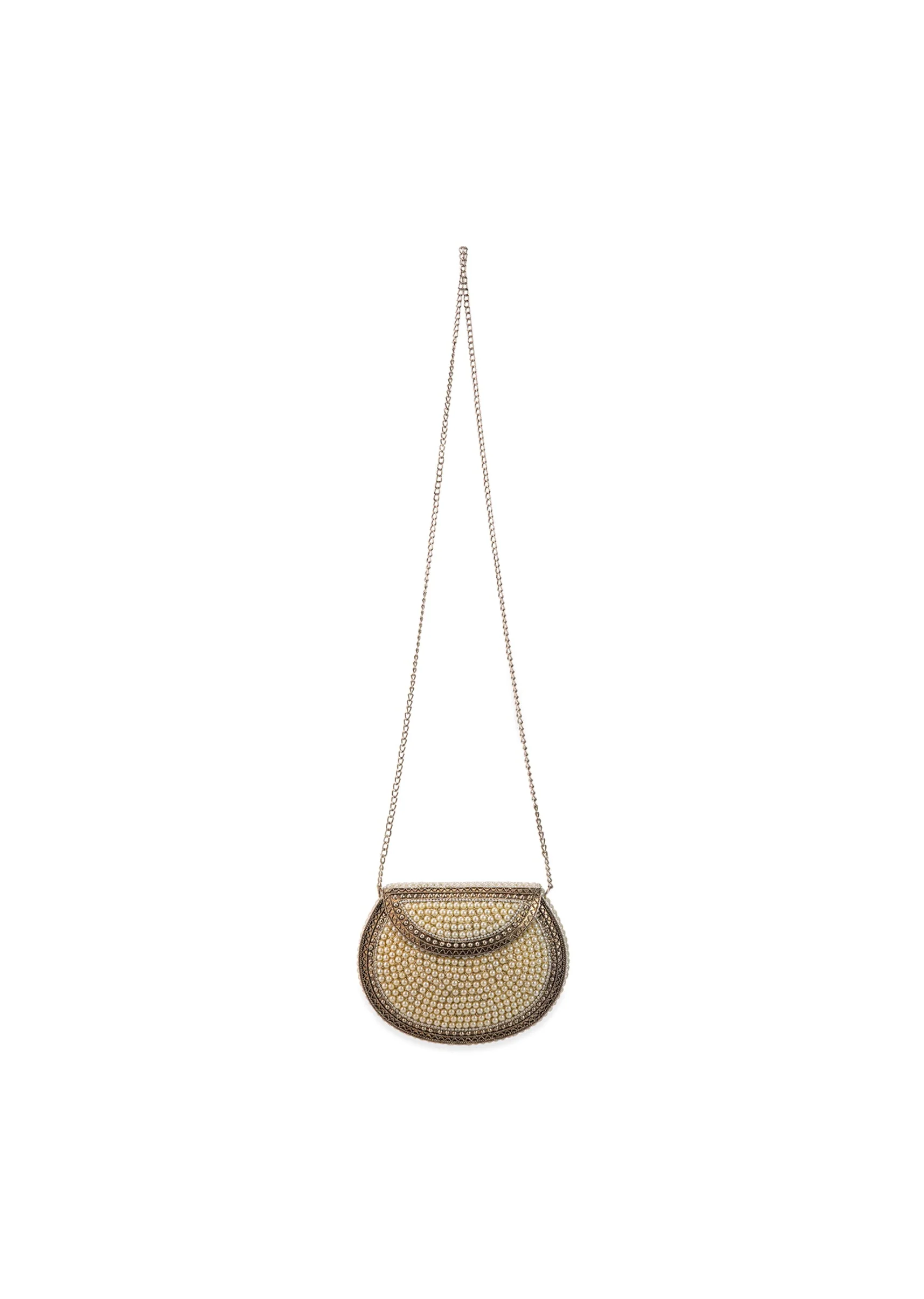 Cream Pearl Embellished Sling Bag - Image 5
