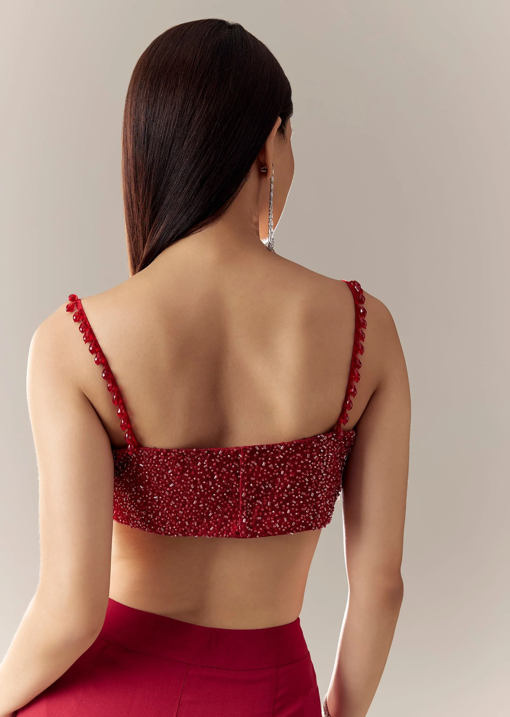 Crimson Cut Dana Cowl Detail Blouse - Image 3