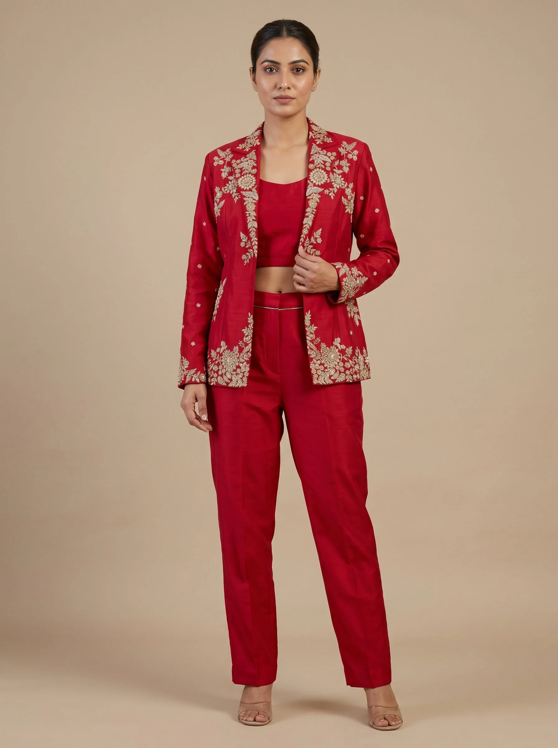 Crimson Flame Palazzo Set