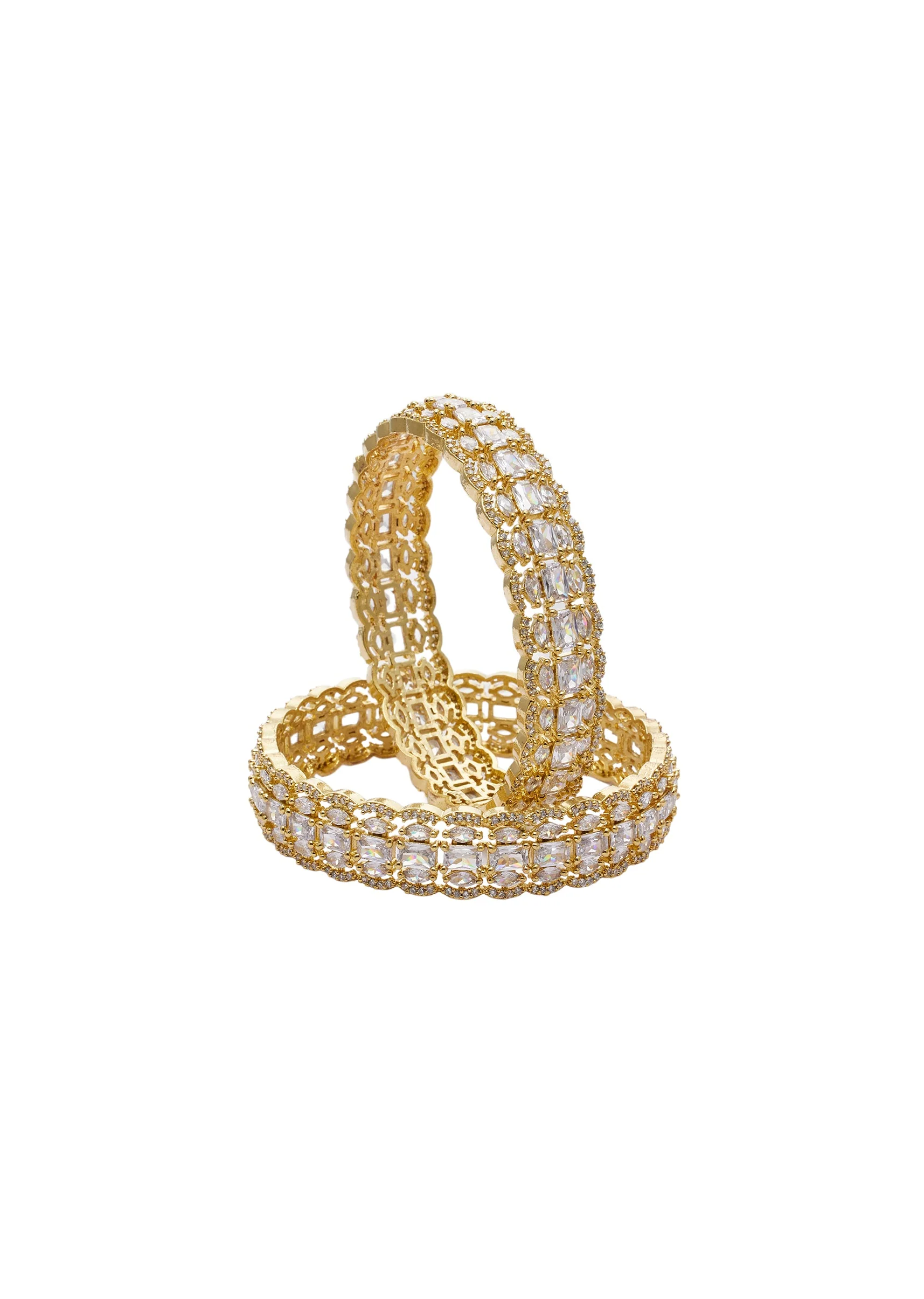 Cubic Zirconia Geometric Kada Set