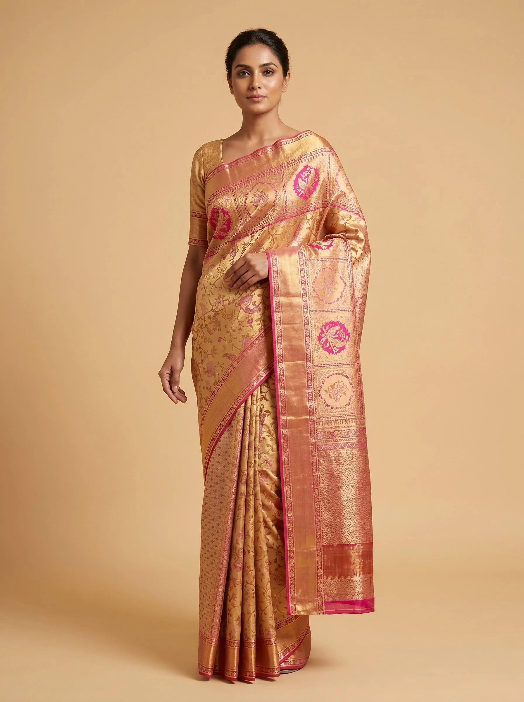 Dark Gold Radiance Saree