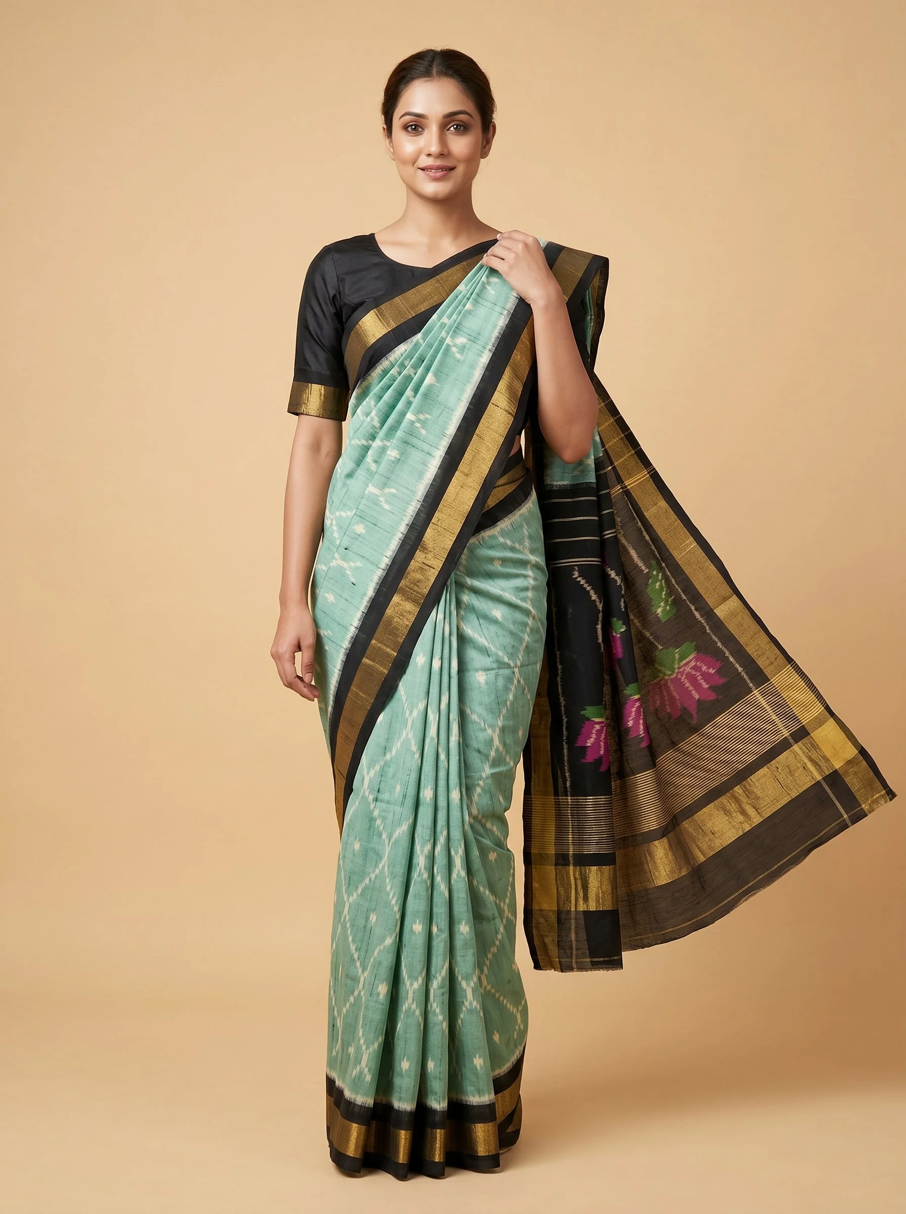 Dark Green Blend Saree