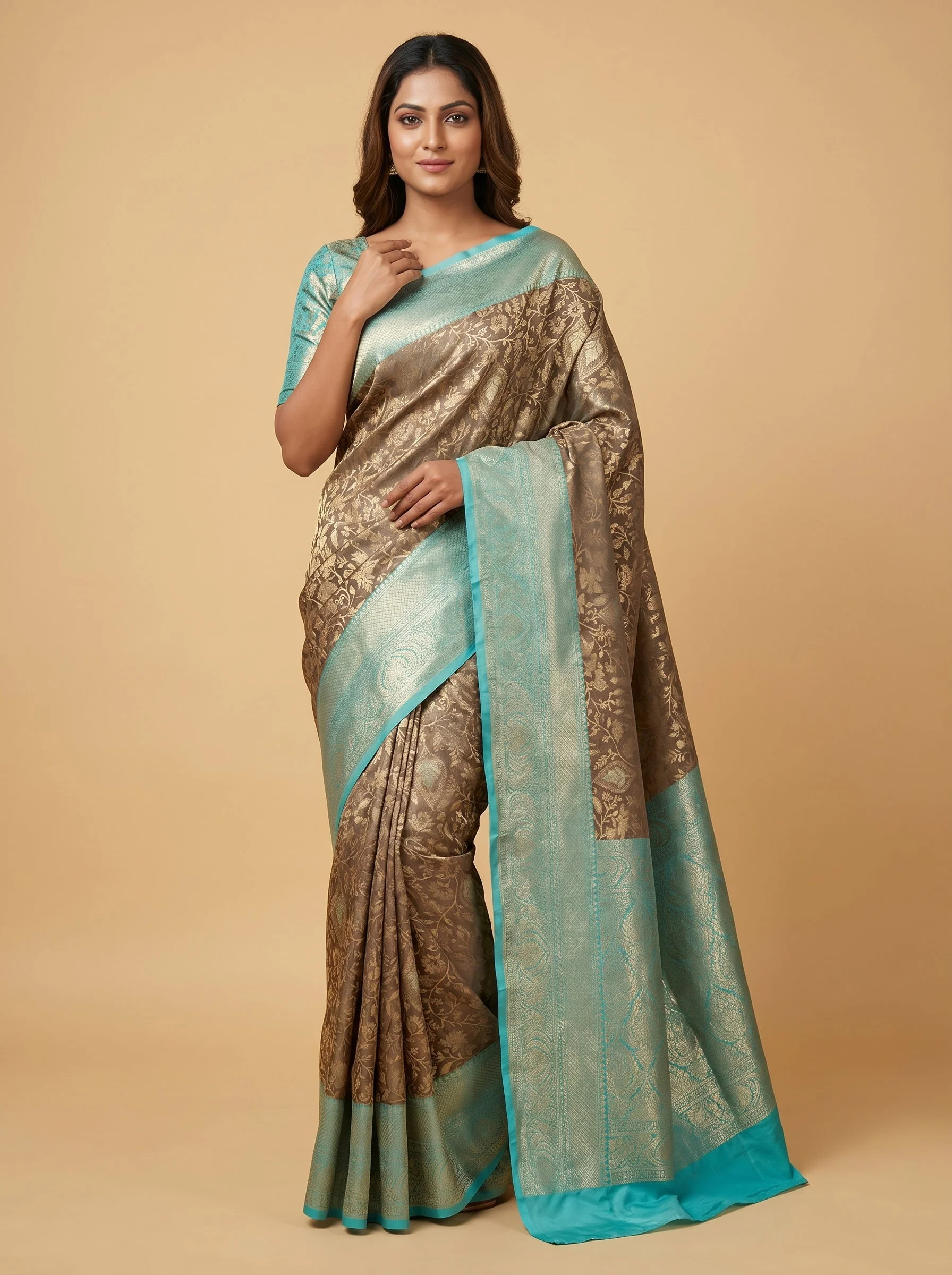 Dark Grey Strong Handloom Saree