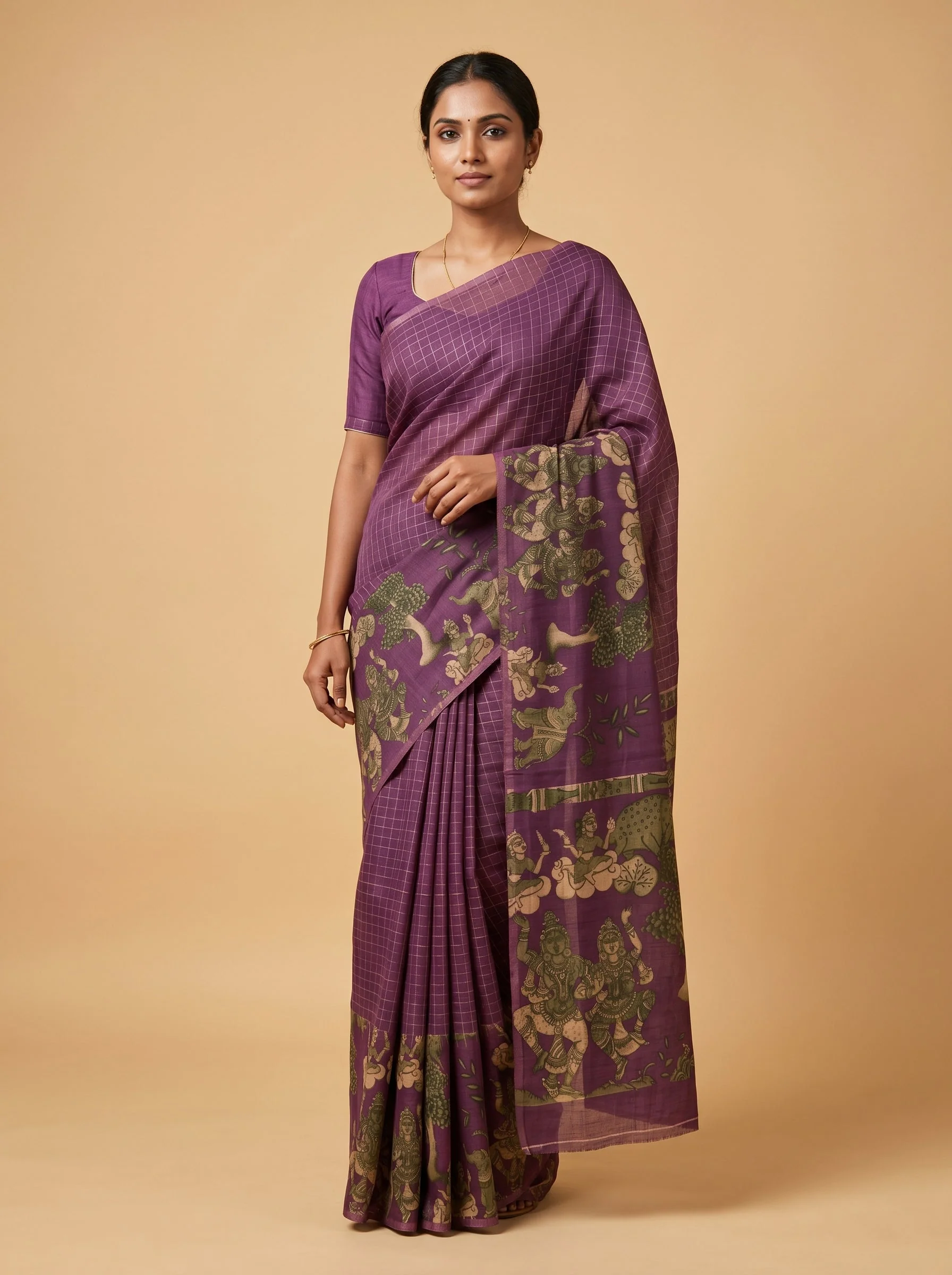 Dark Purple Regal Weave Handloom Saree