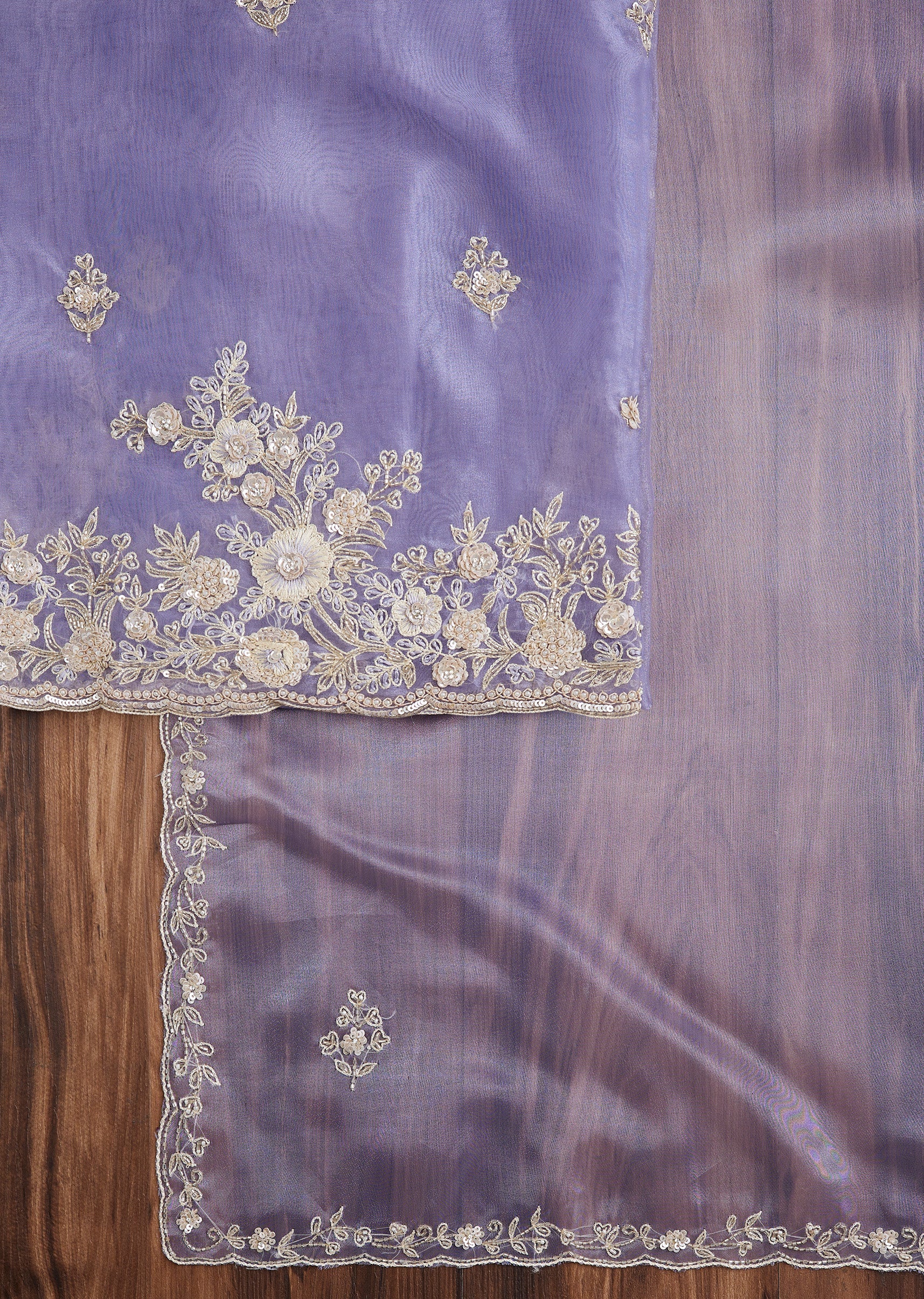 Delicate Blue Organza Suit Set - Image 3