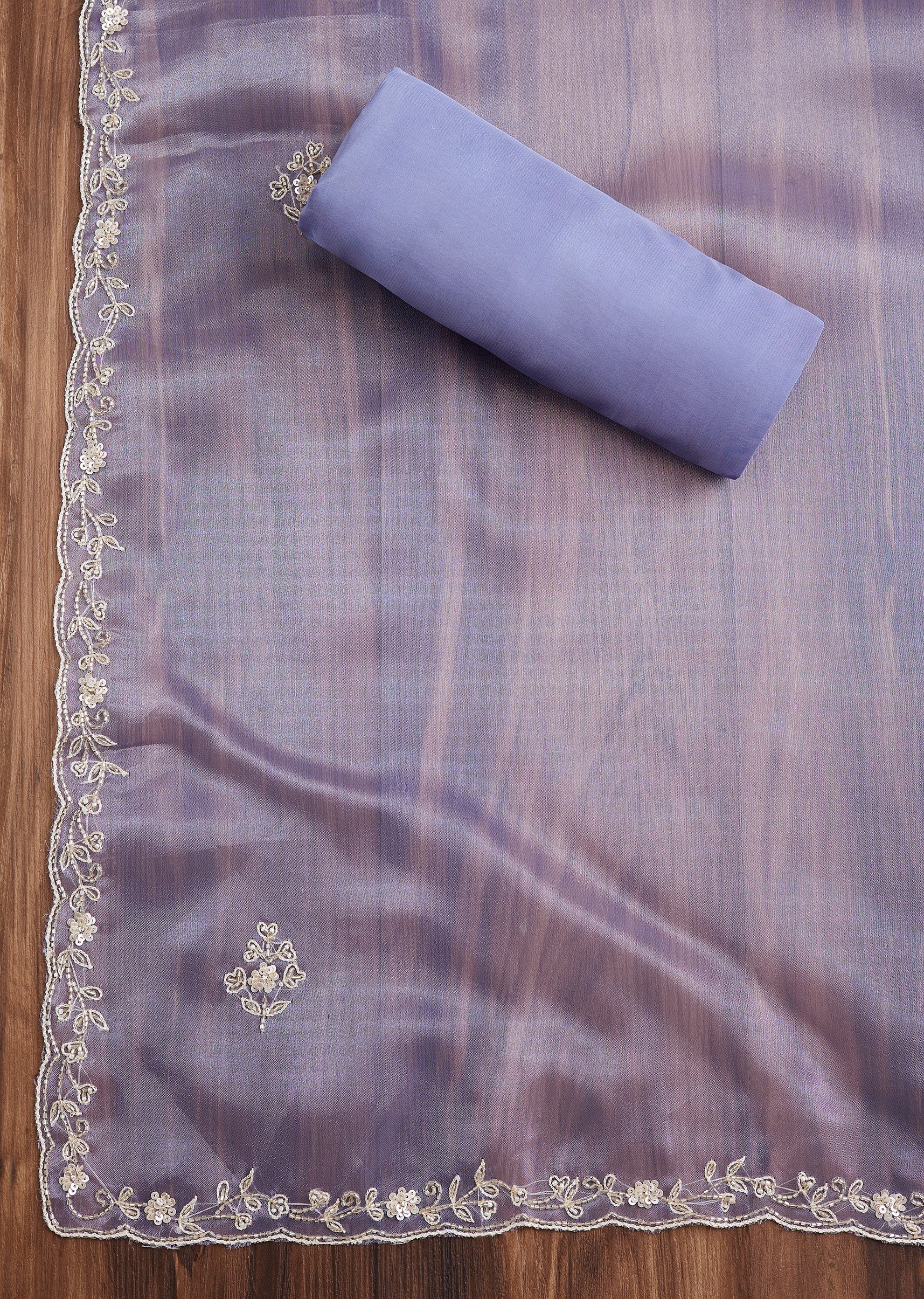 Delicate Blue Organza Suit Set - Image 4