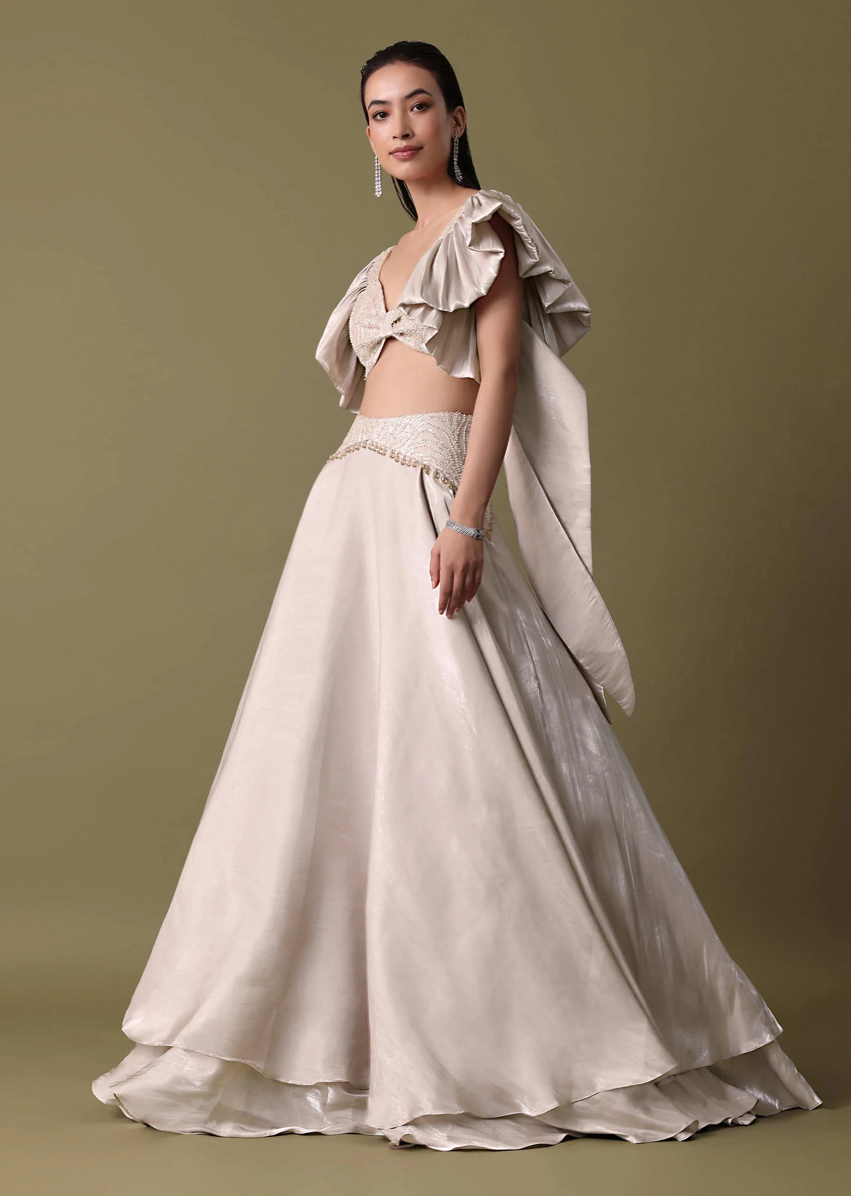 Double Layered Skirt With Lilac Frill Blouse
