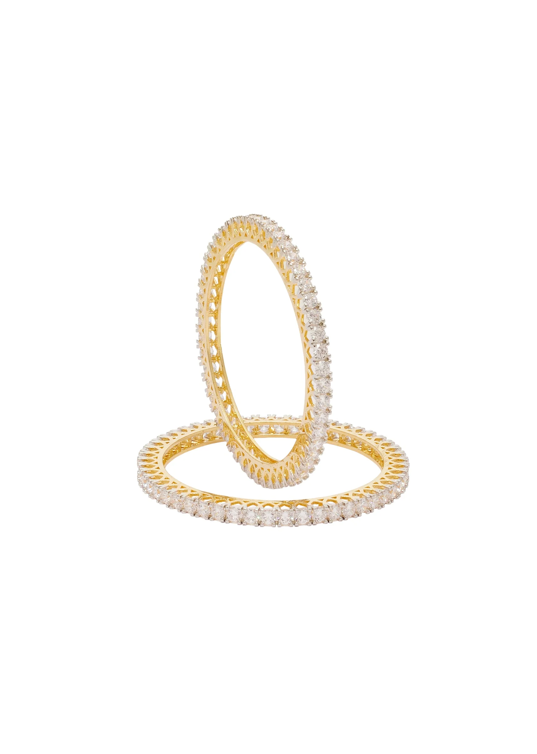 Dual Tone Stone Studded Bangles - Image 2