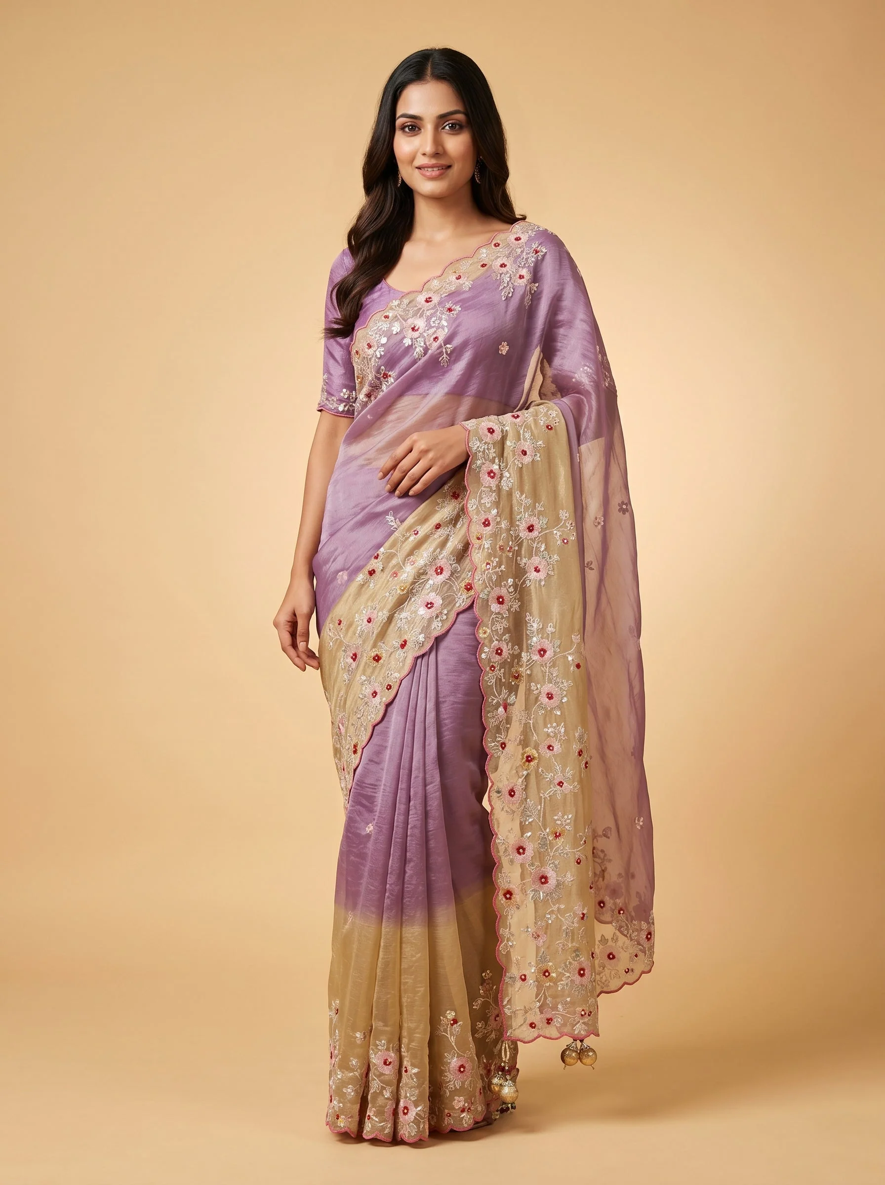 Dusky Pink Allure Saree