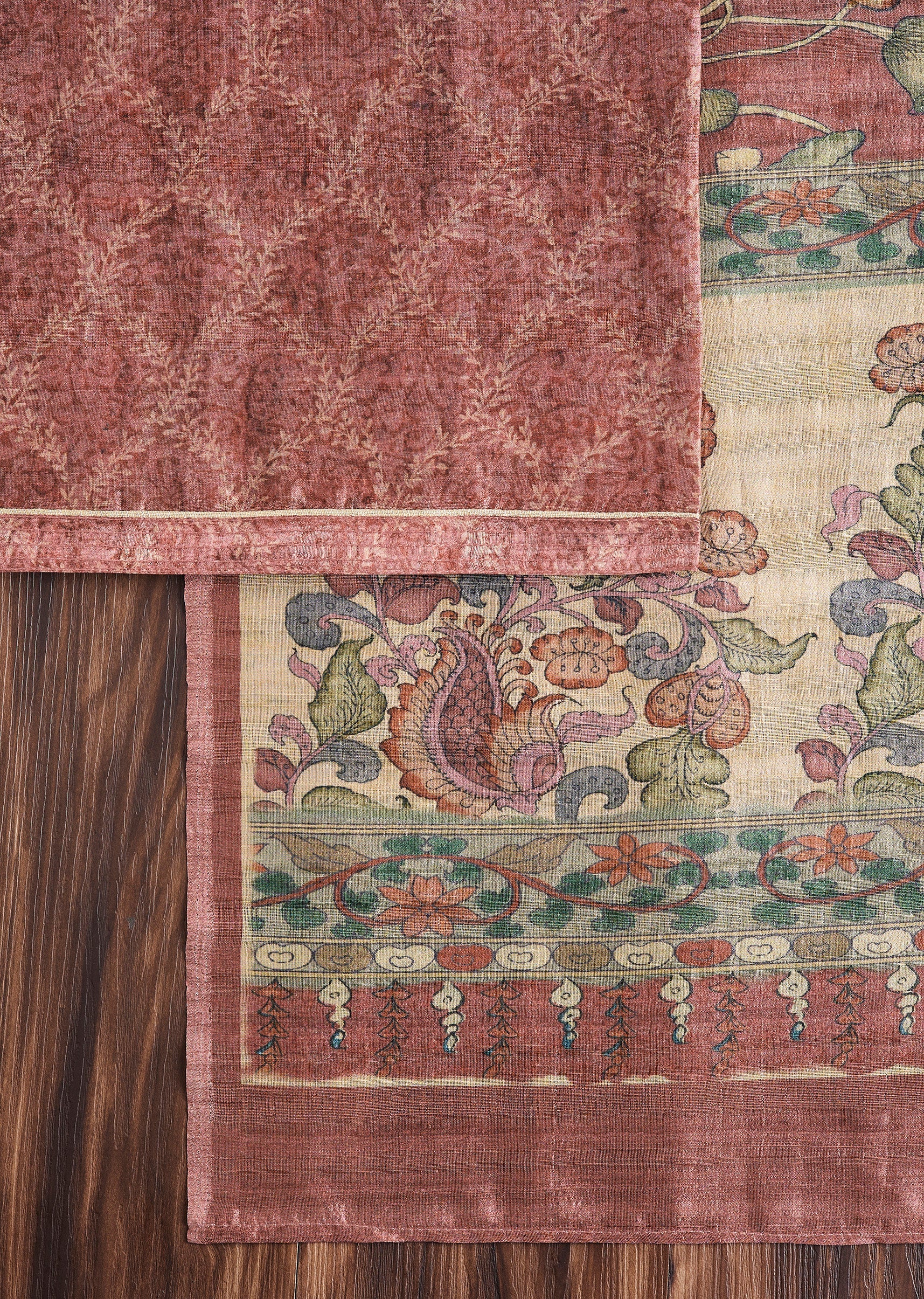 Dusty Mauve Cotton Printed Unstitched Suit Set - Image 3