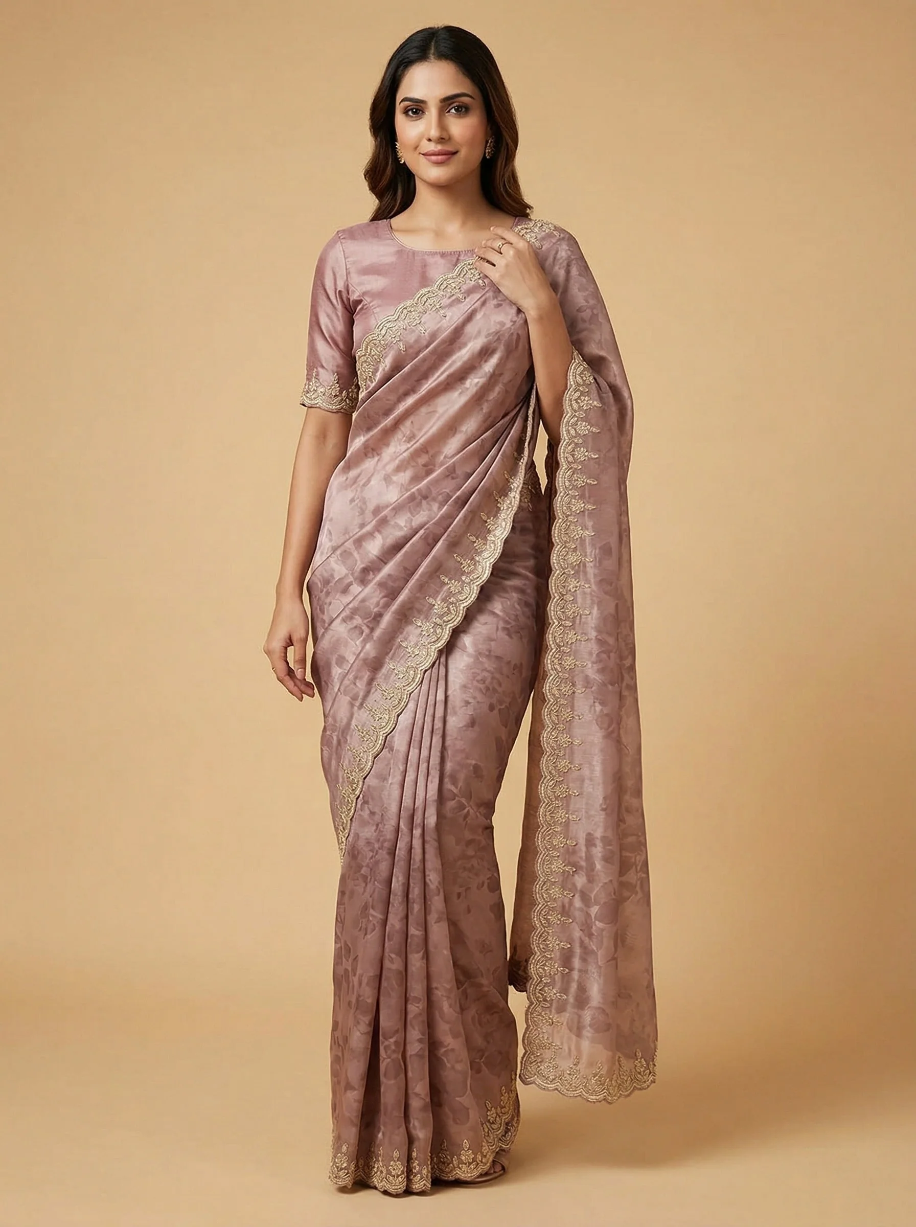 Dusty Mauve Subtle Glam Saree