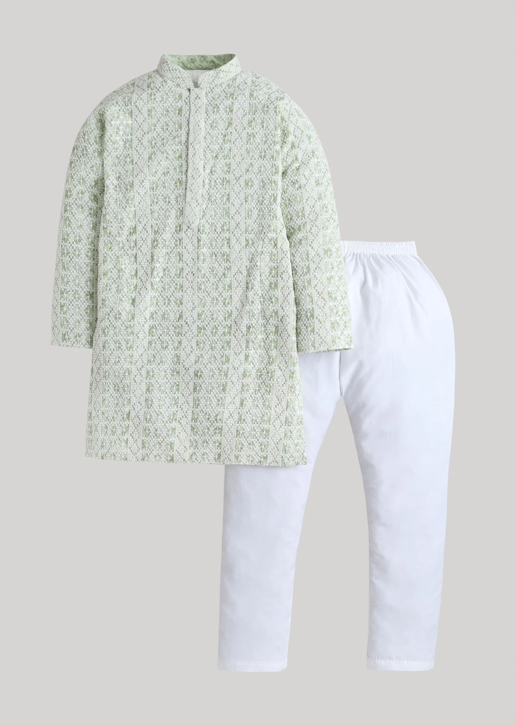 Elegant Green Embroidered Kurta Set - Image 2