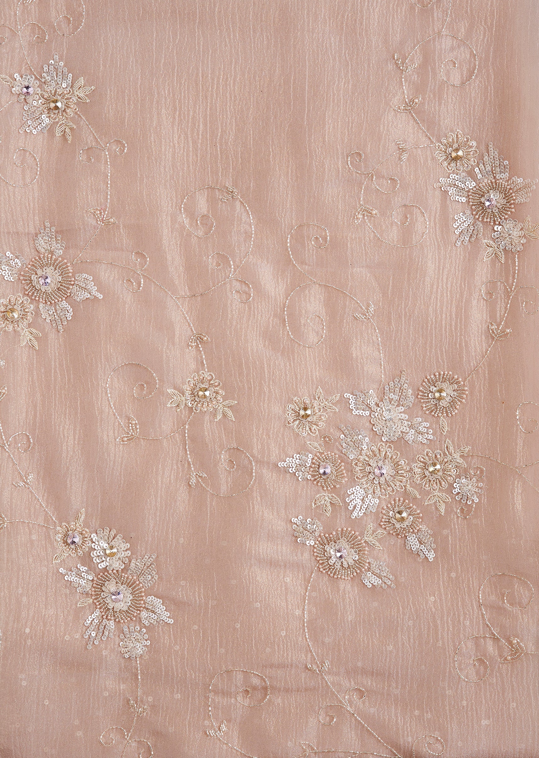 Elegant Peach Tissue Suit Set - Image 2