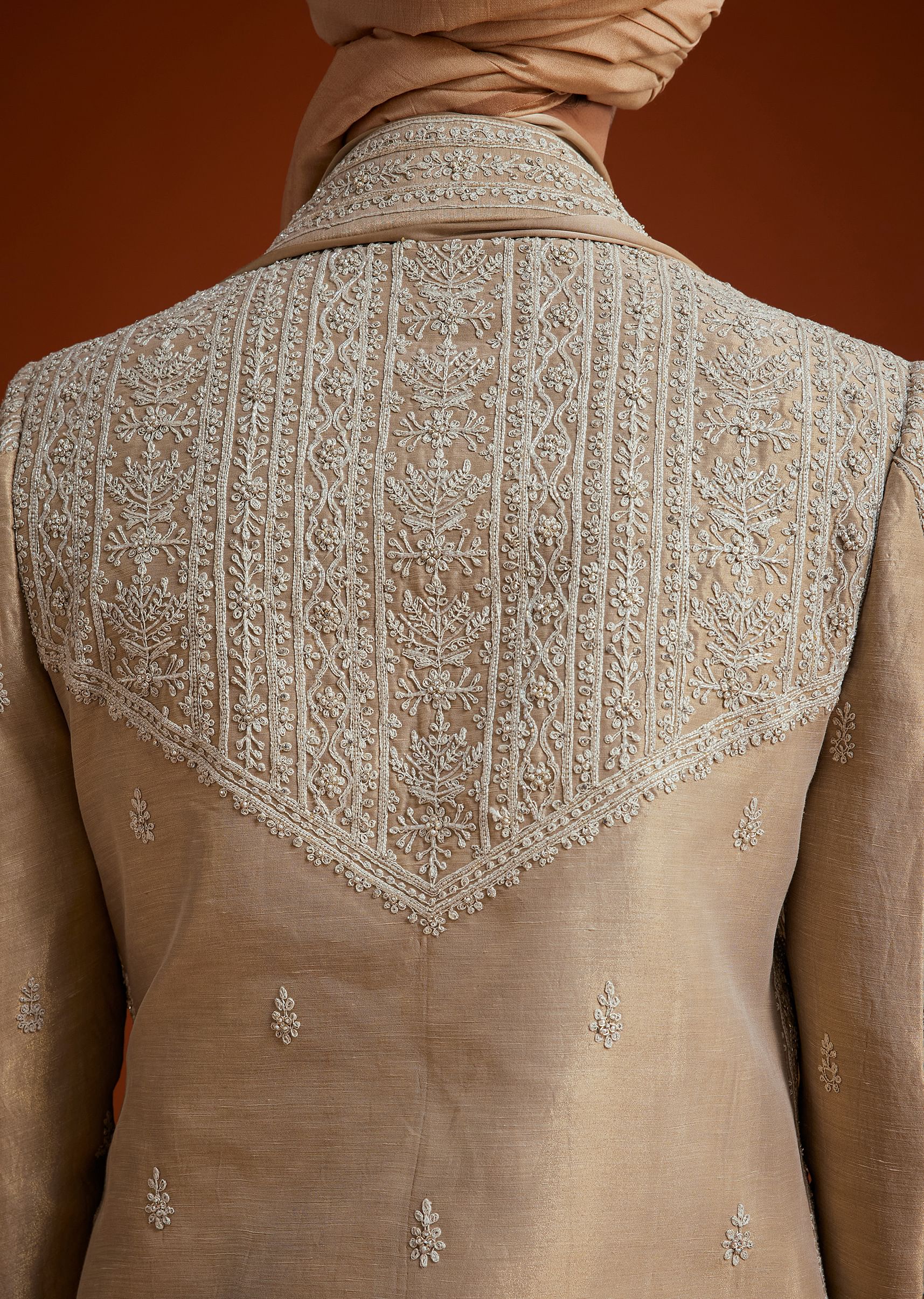 Faun Sherwani Set With Dori And Thread Embroidery - Image 6