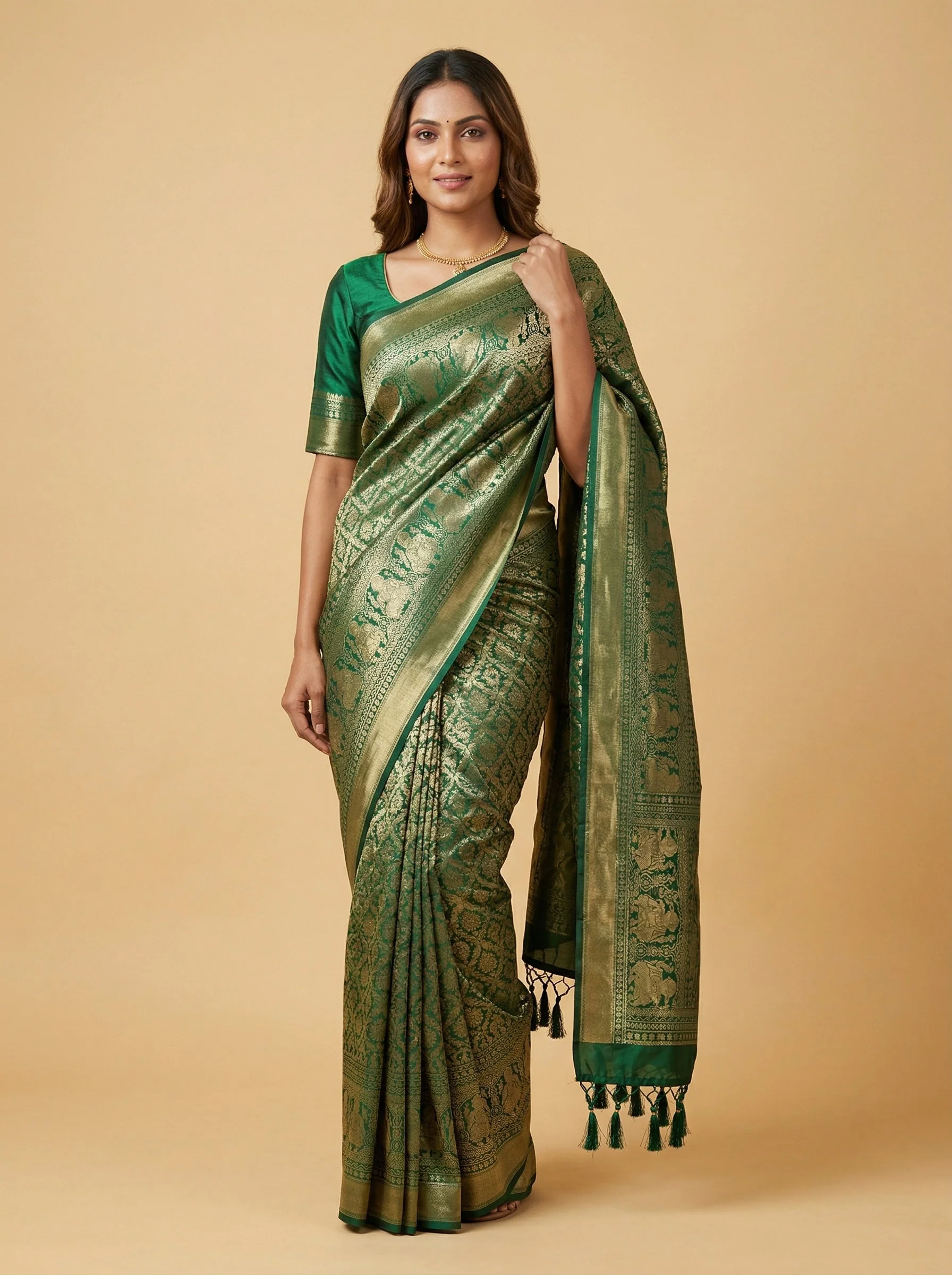 Fern Green Handloom Saree