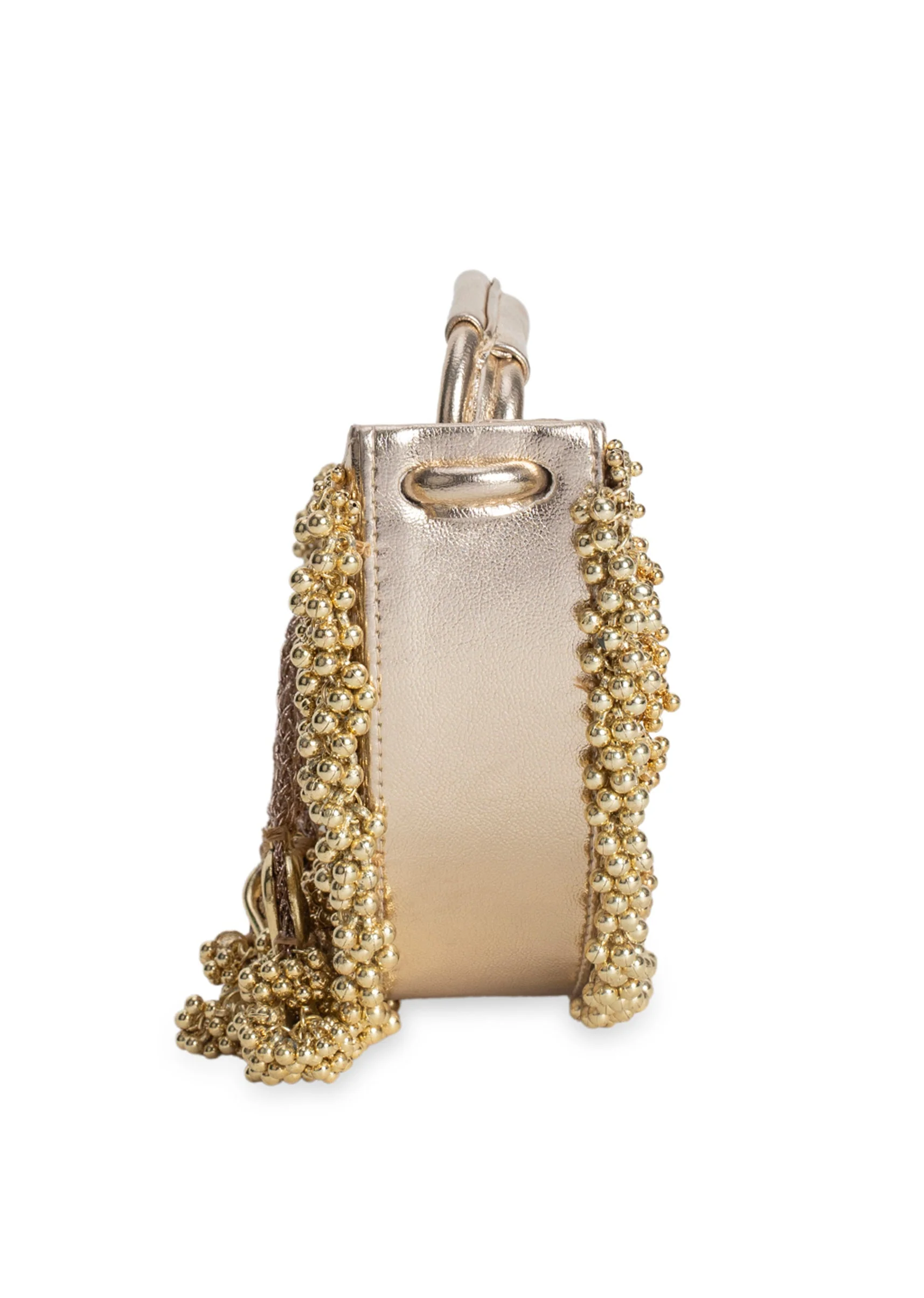 Festive Gold Embellished Handbag - Image 5