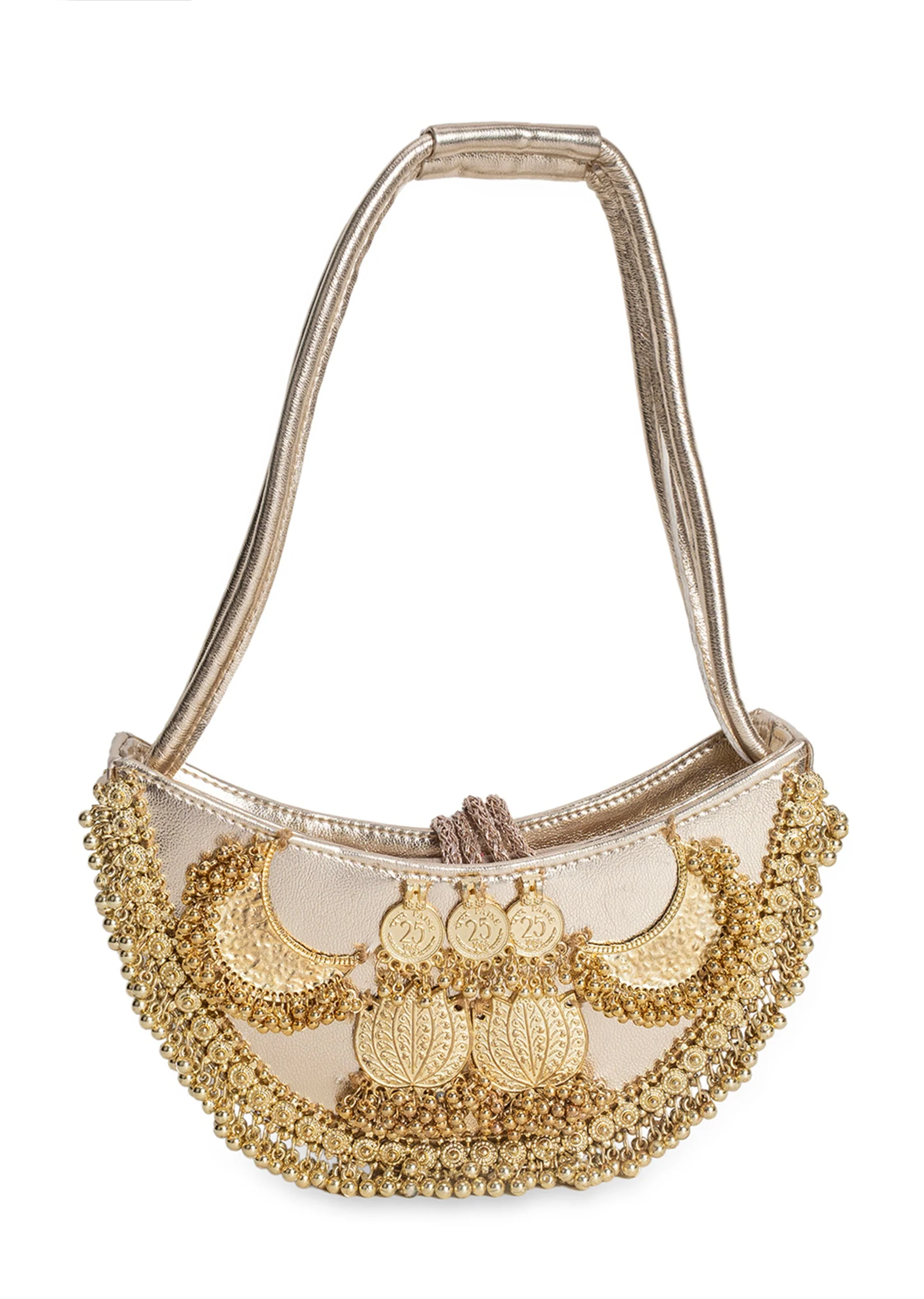 Festive Gold Embellished Handbag - Image 6