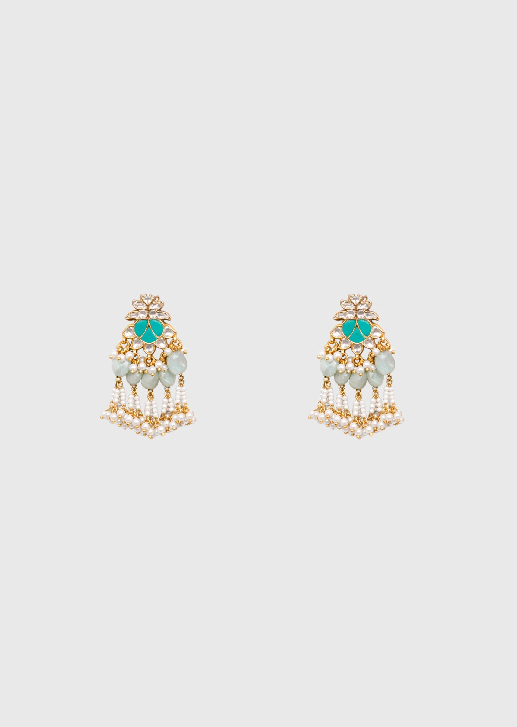 Firoza Kundan Long Necklace Set - Image 3