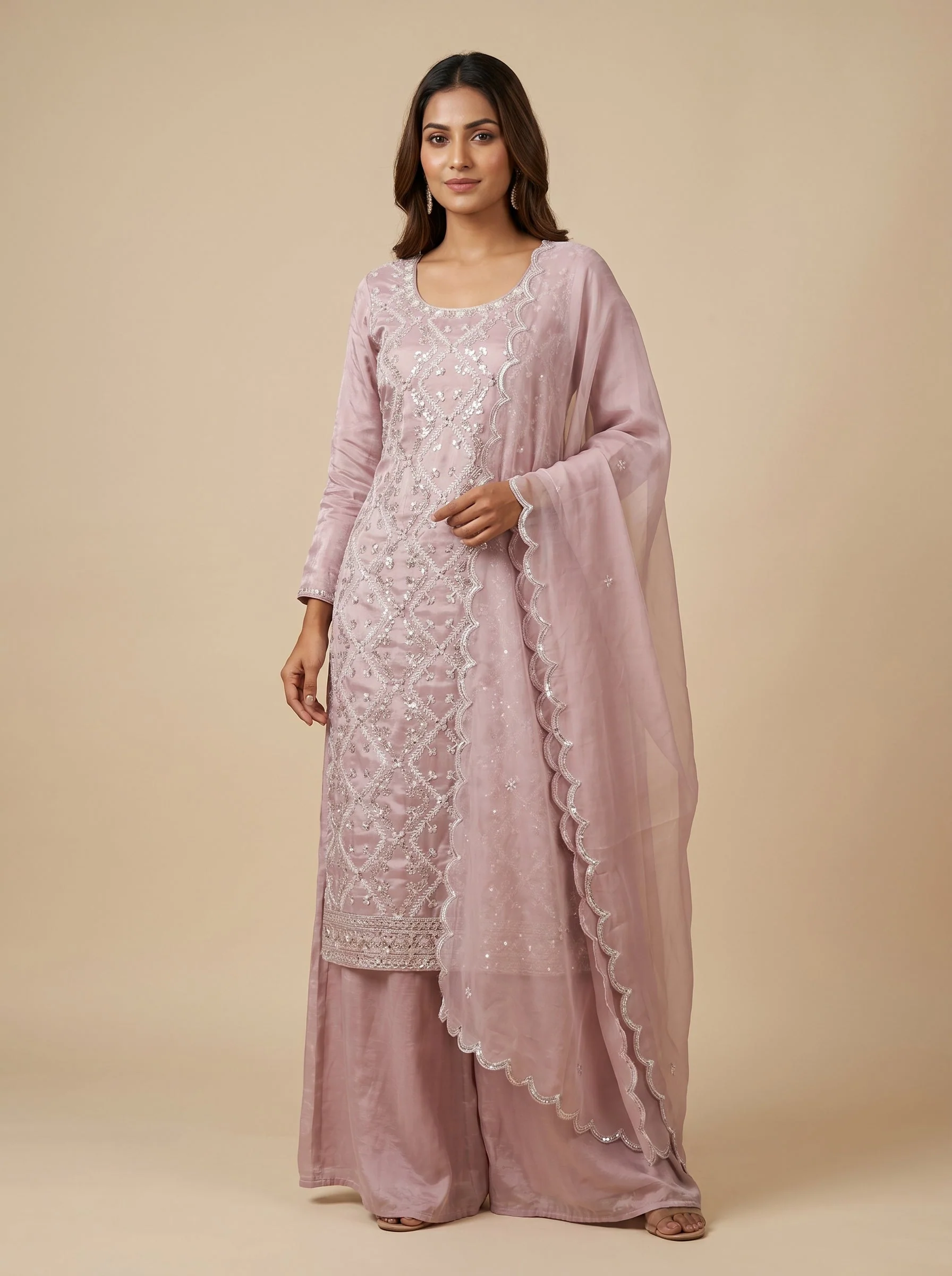 Flamingo Pink Sharara Set