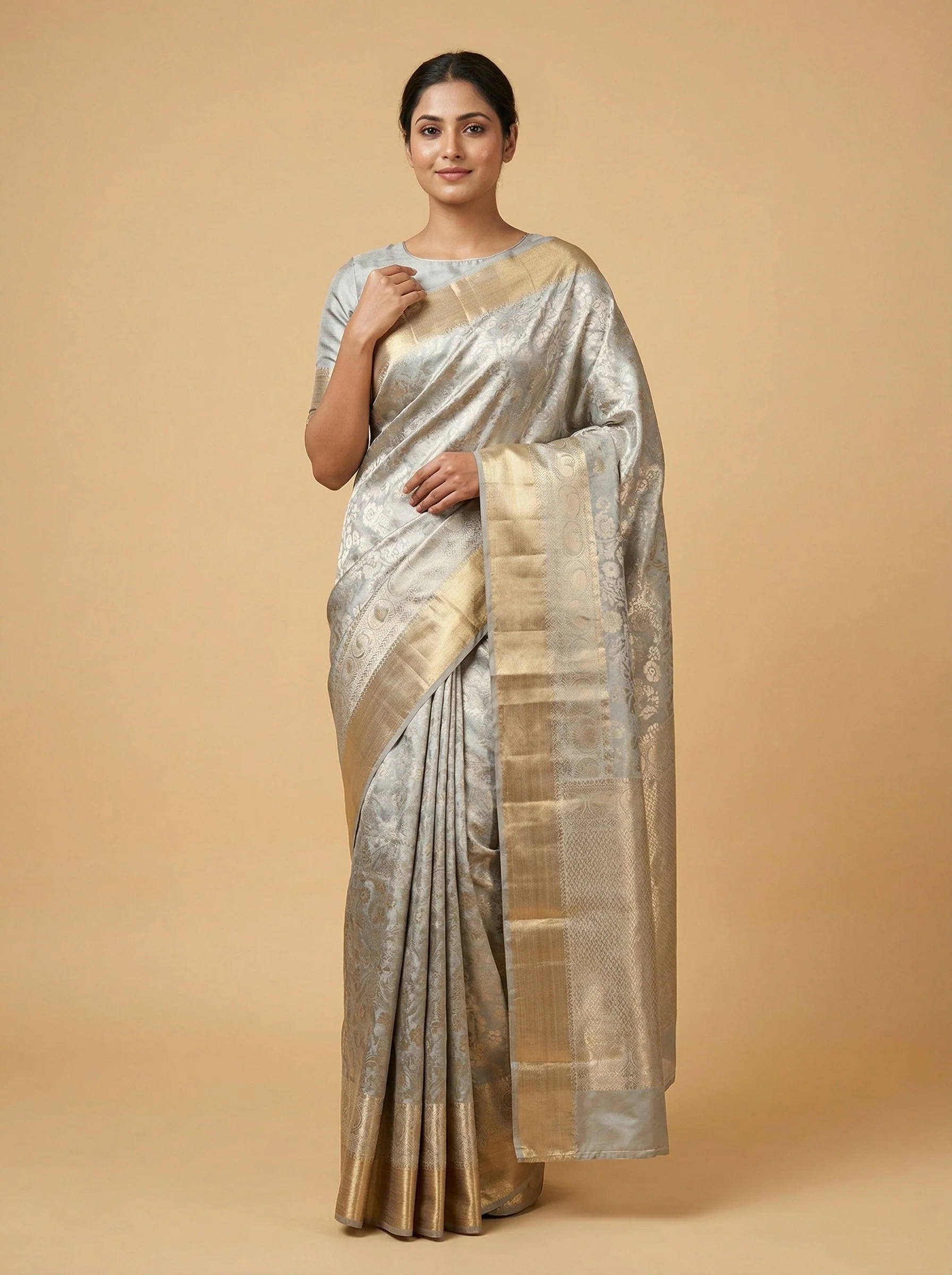 Flint Grey Handloom Saree