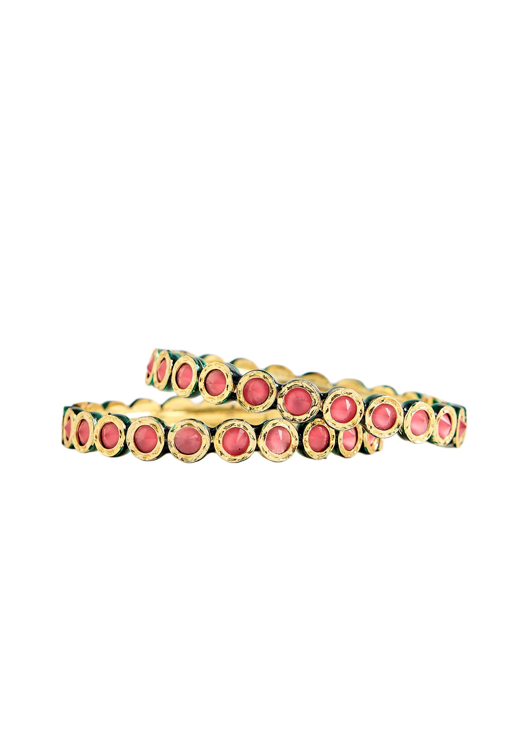 Floral Enamel Kundan Bracelet - Image 3