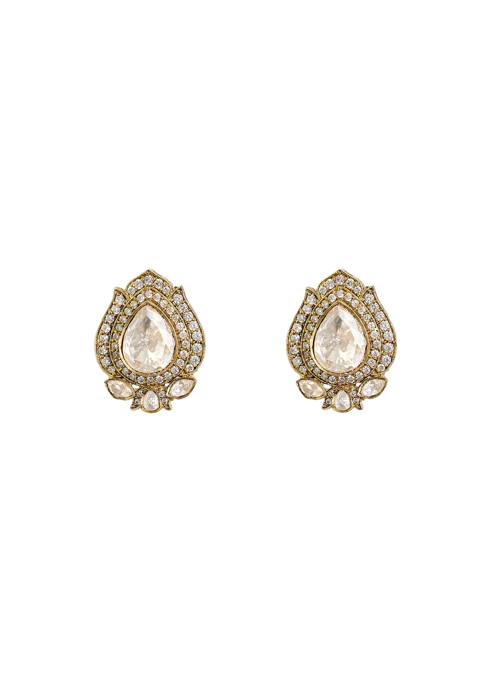Floral Kundan Choker Necklace Set - Image 4