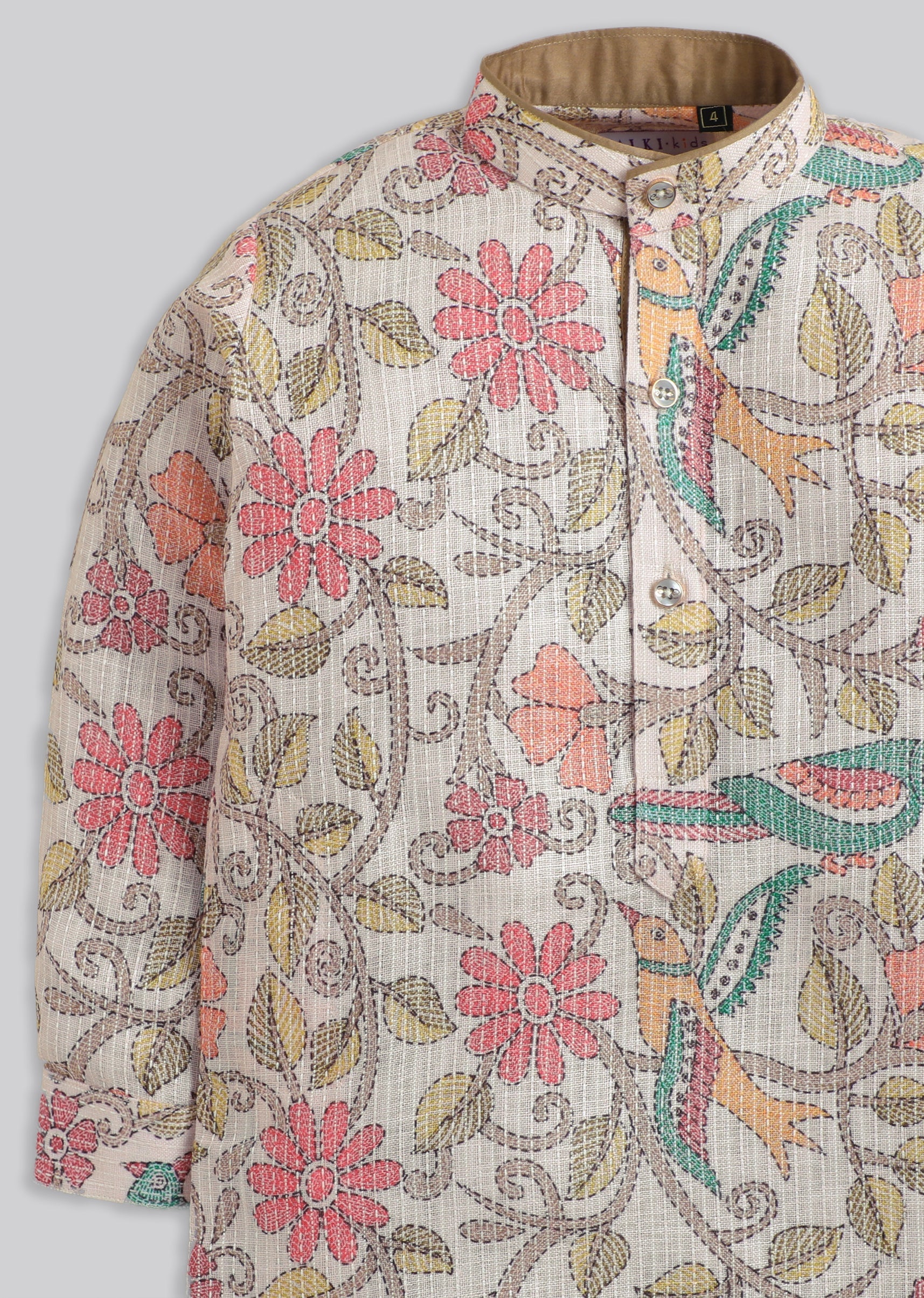 Floral Kurta Set For Boys - Image 5