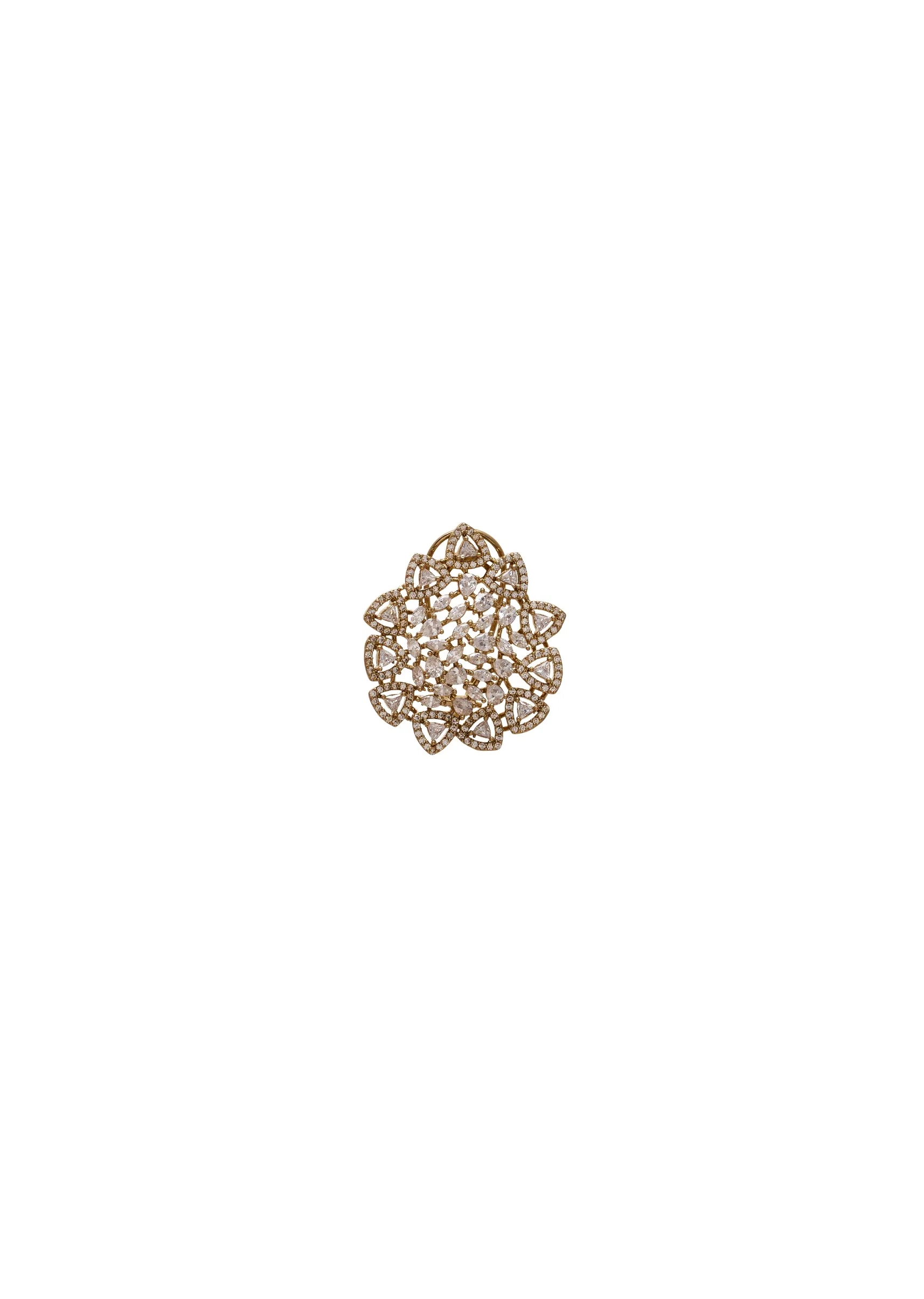 Floral Motif Zirconia Earrings - Image 2