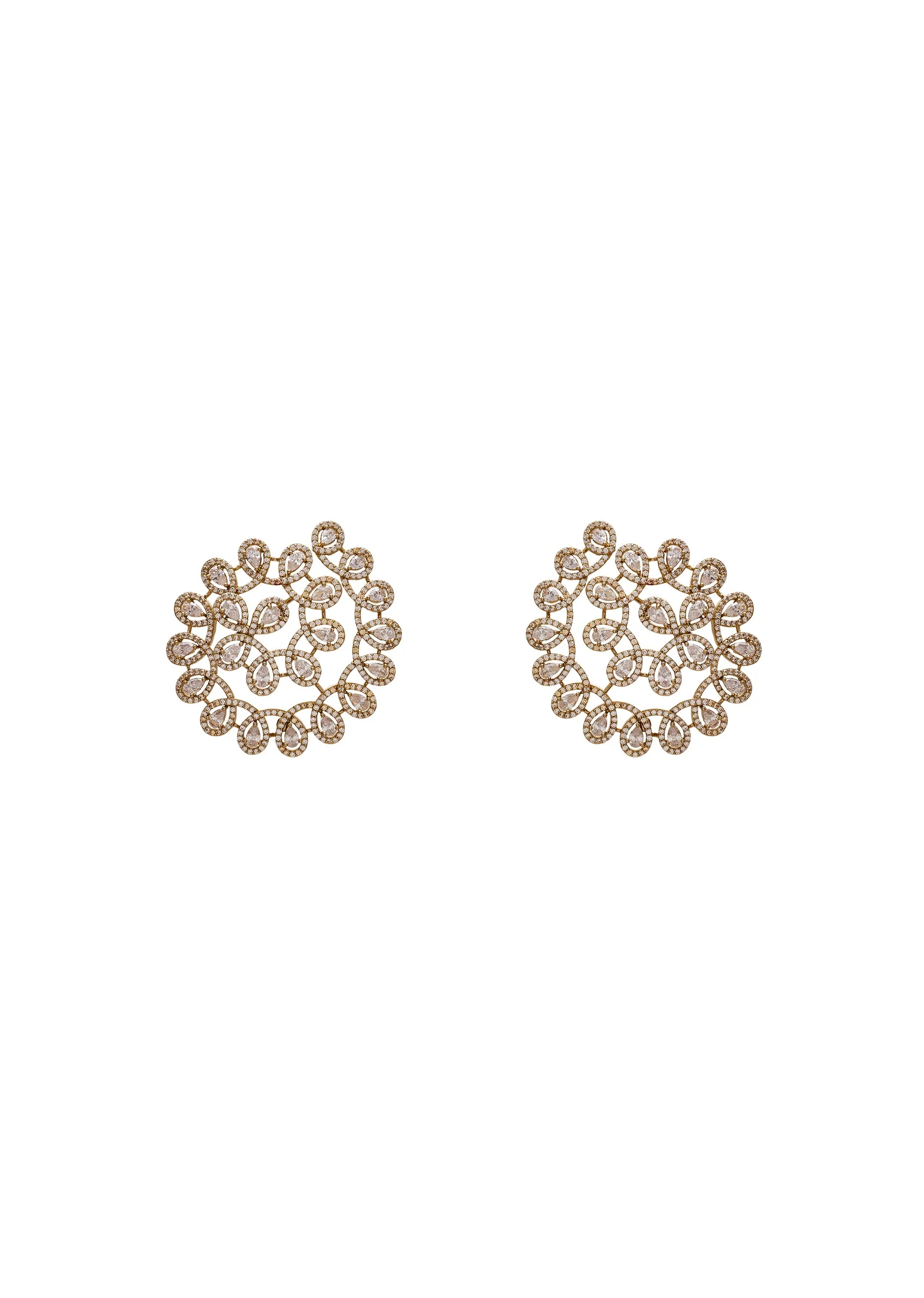 Floral Zirconia Statement Earrings