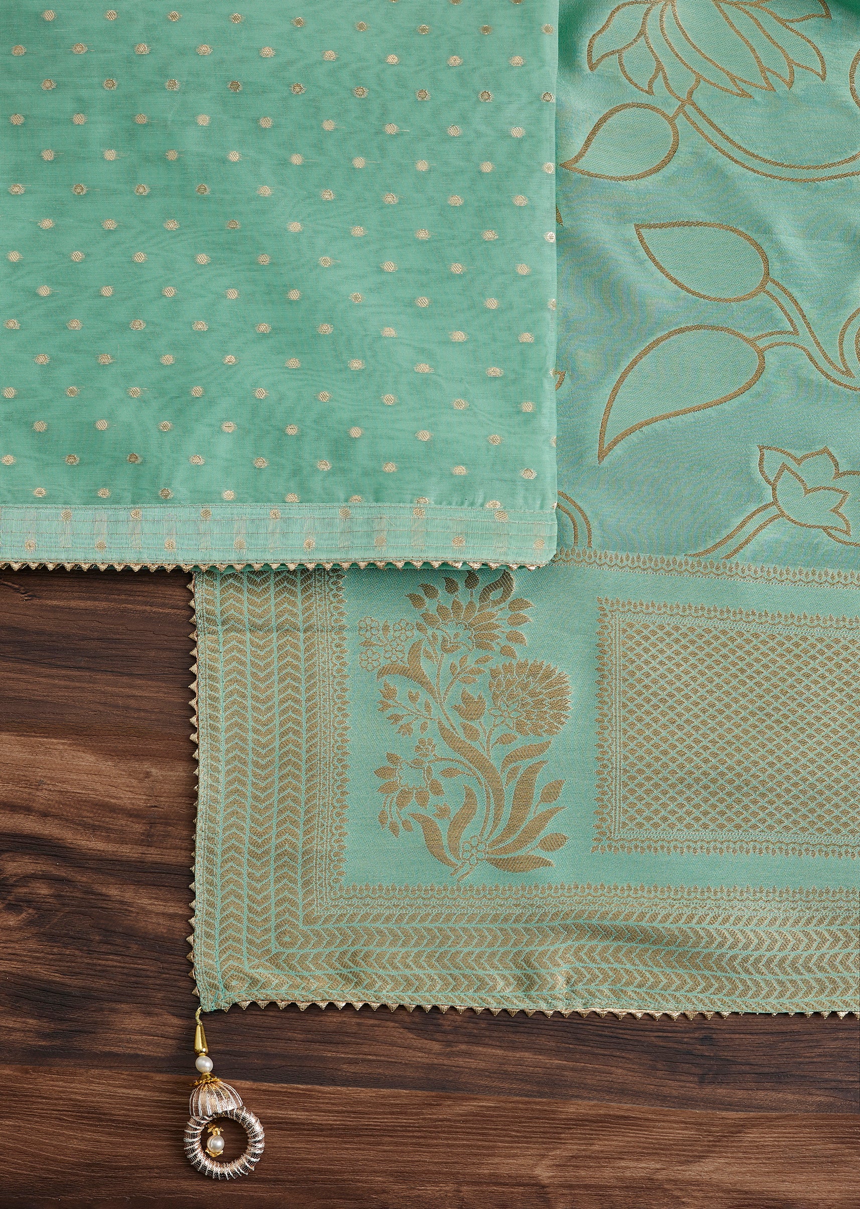 Fresh Aqua Blue Embroidered Suit - Image 2