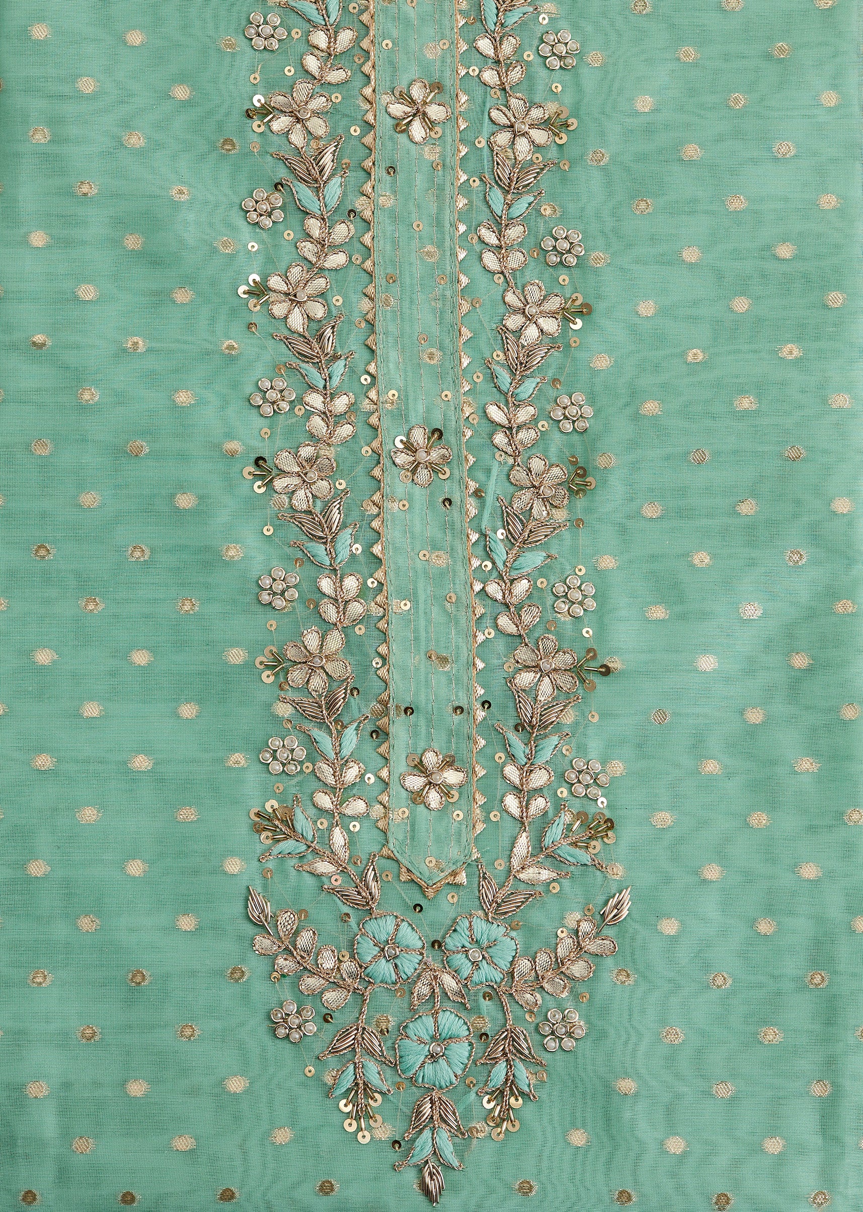 Fresh Aqua Blue Embroidered Suit - Image 4