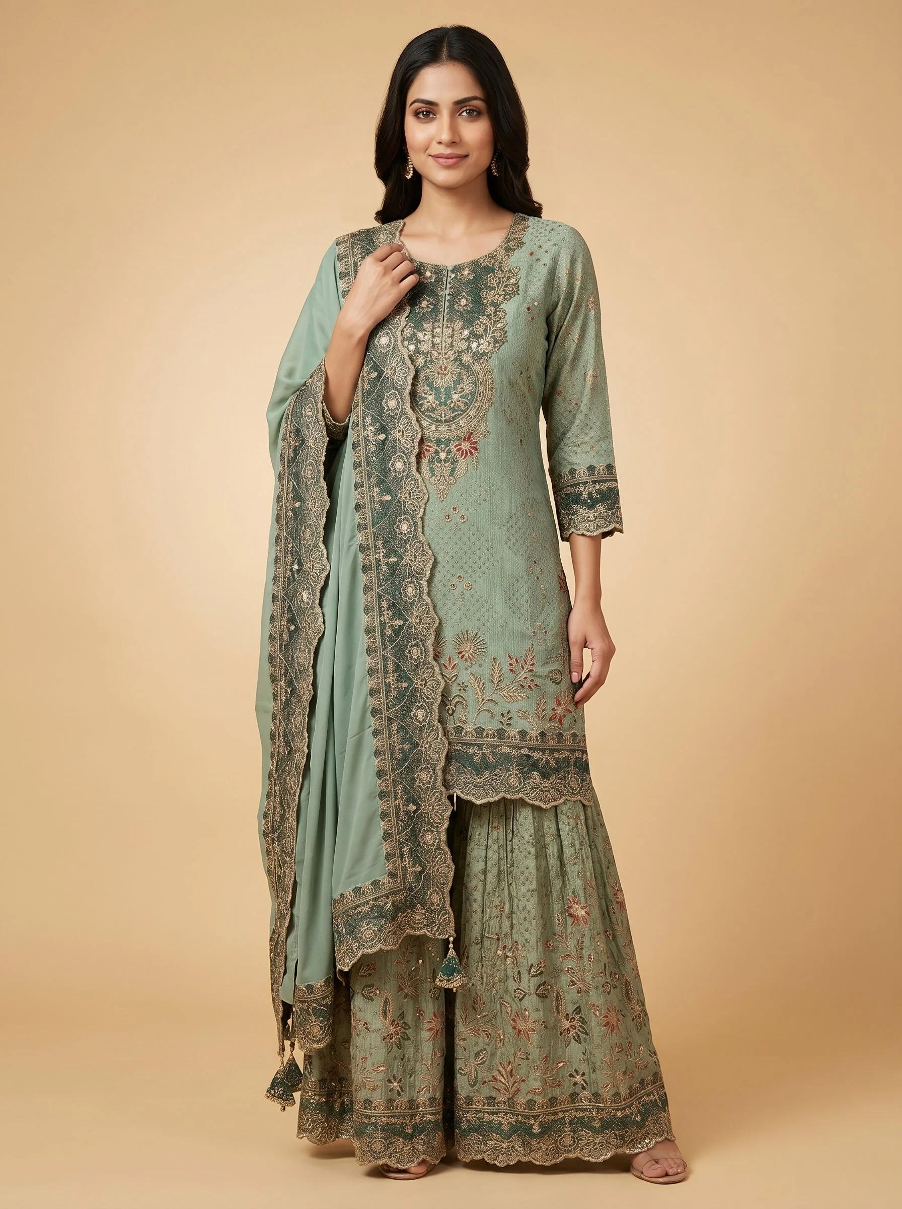 Garden Green Sharara Set