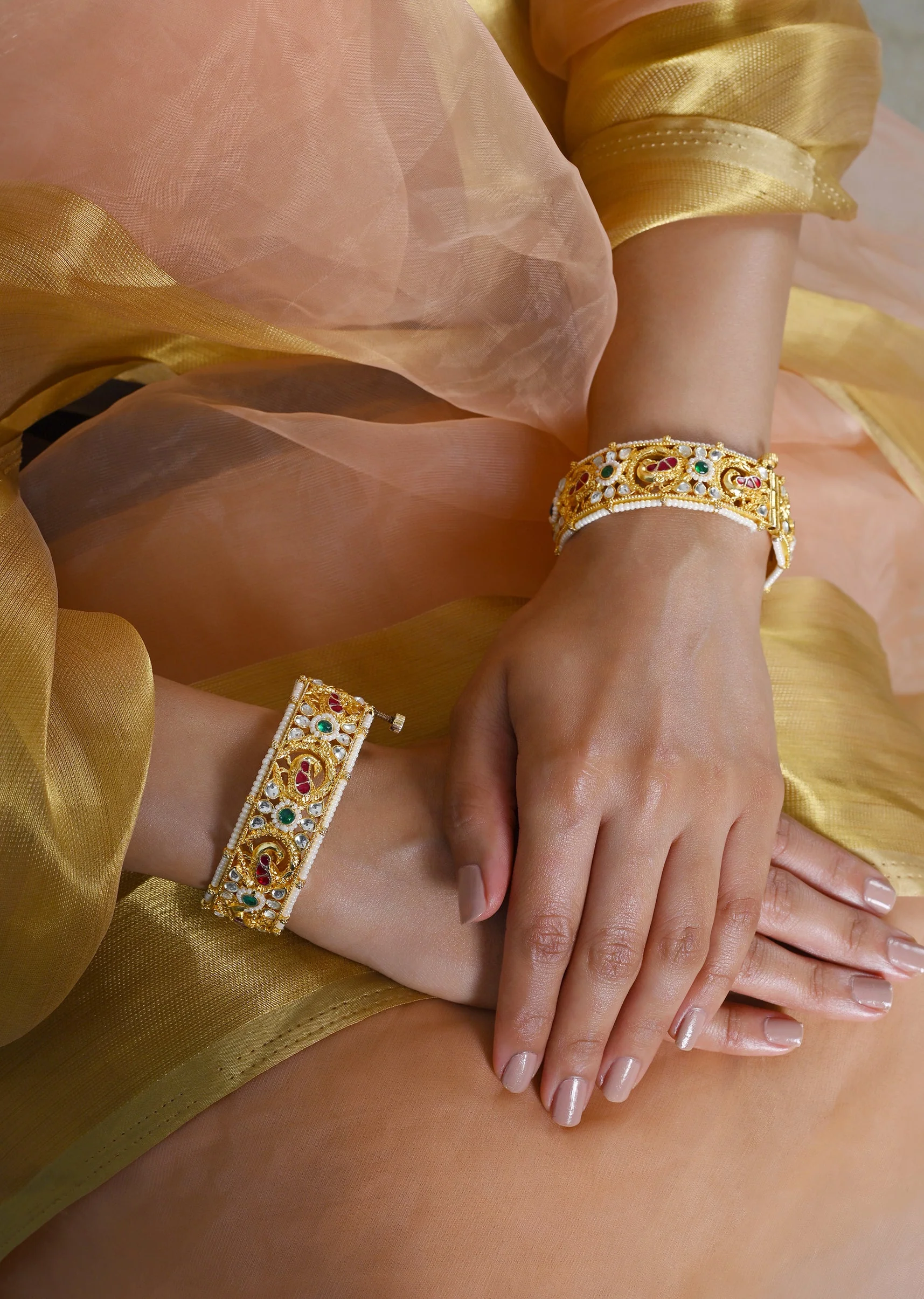 Gemstone Kundan Bangles