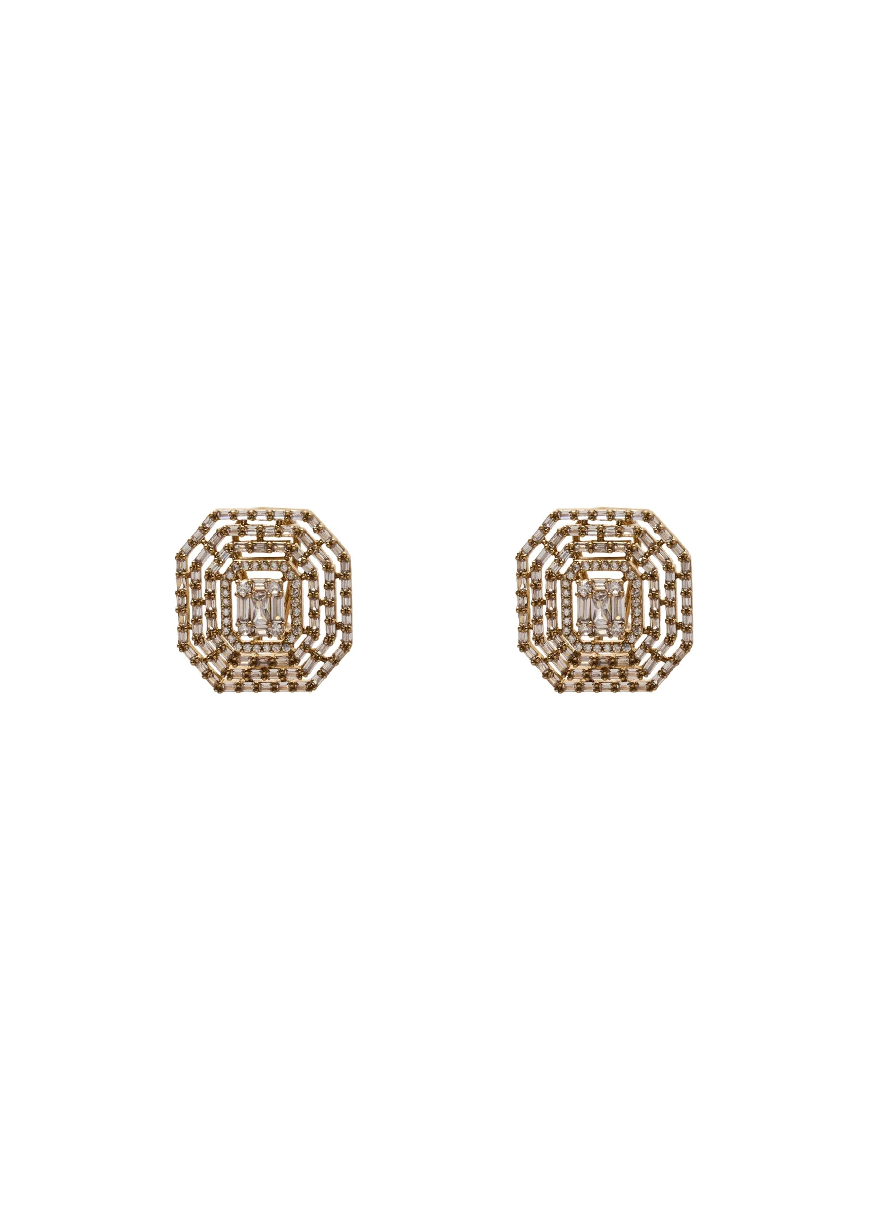 Geometric Zirconia Statement Earrings