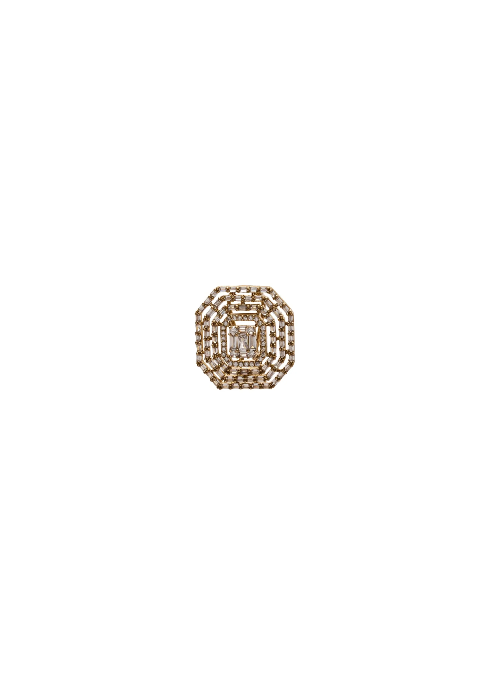 Geometric Zirconia Statement Earrings - Image 2