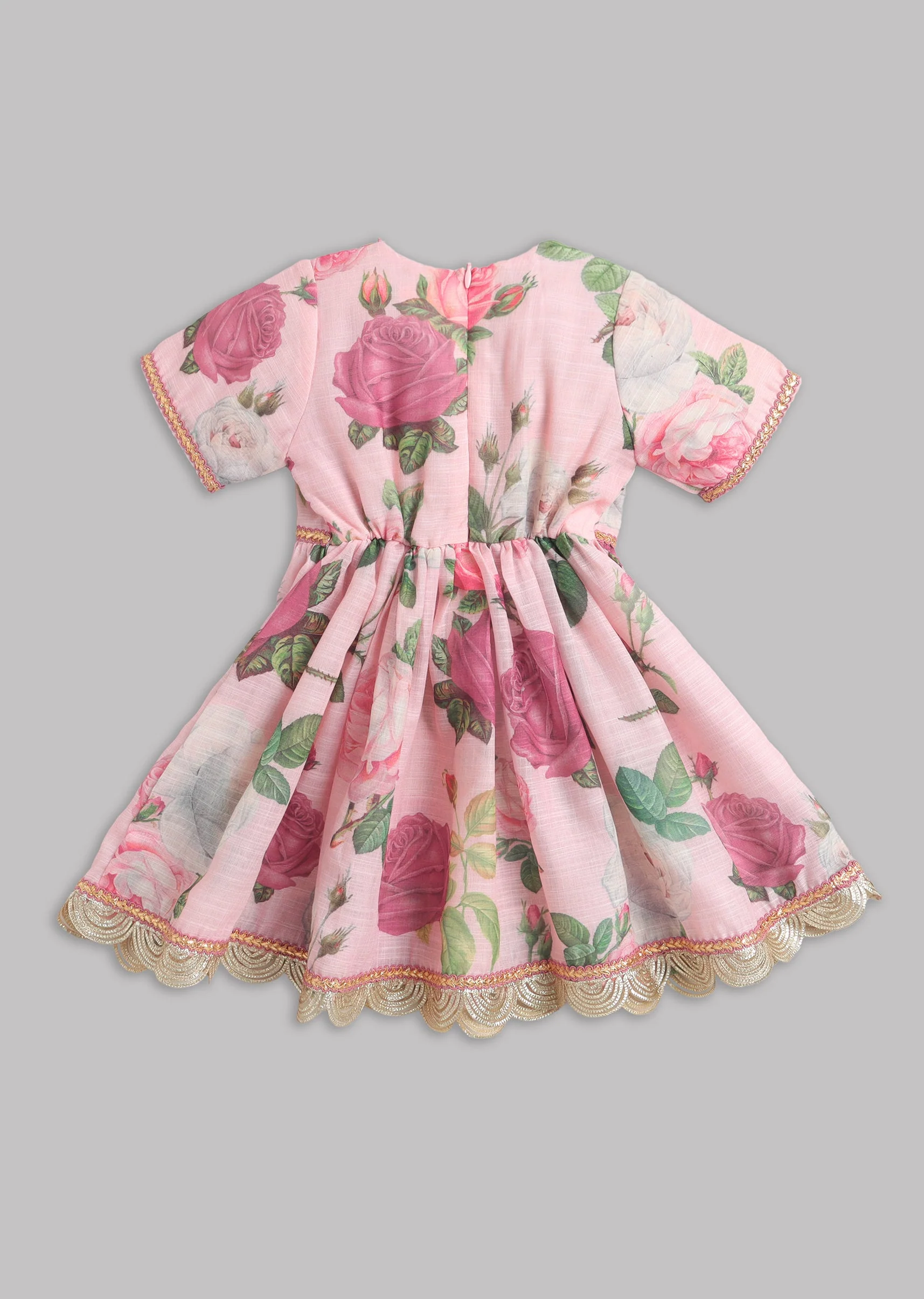 Girls Baby Pink Salwar Kameez With Dupatta - Image 3