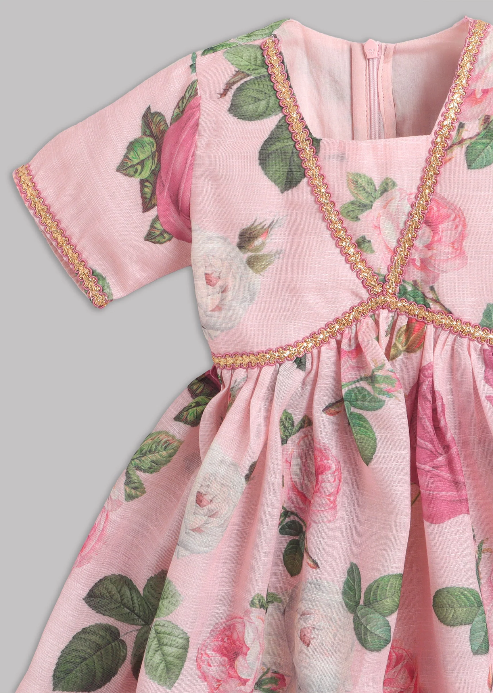 Girls Baby Pink Salwar Kameez With Dupatta - Image 4