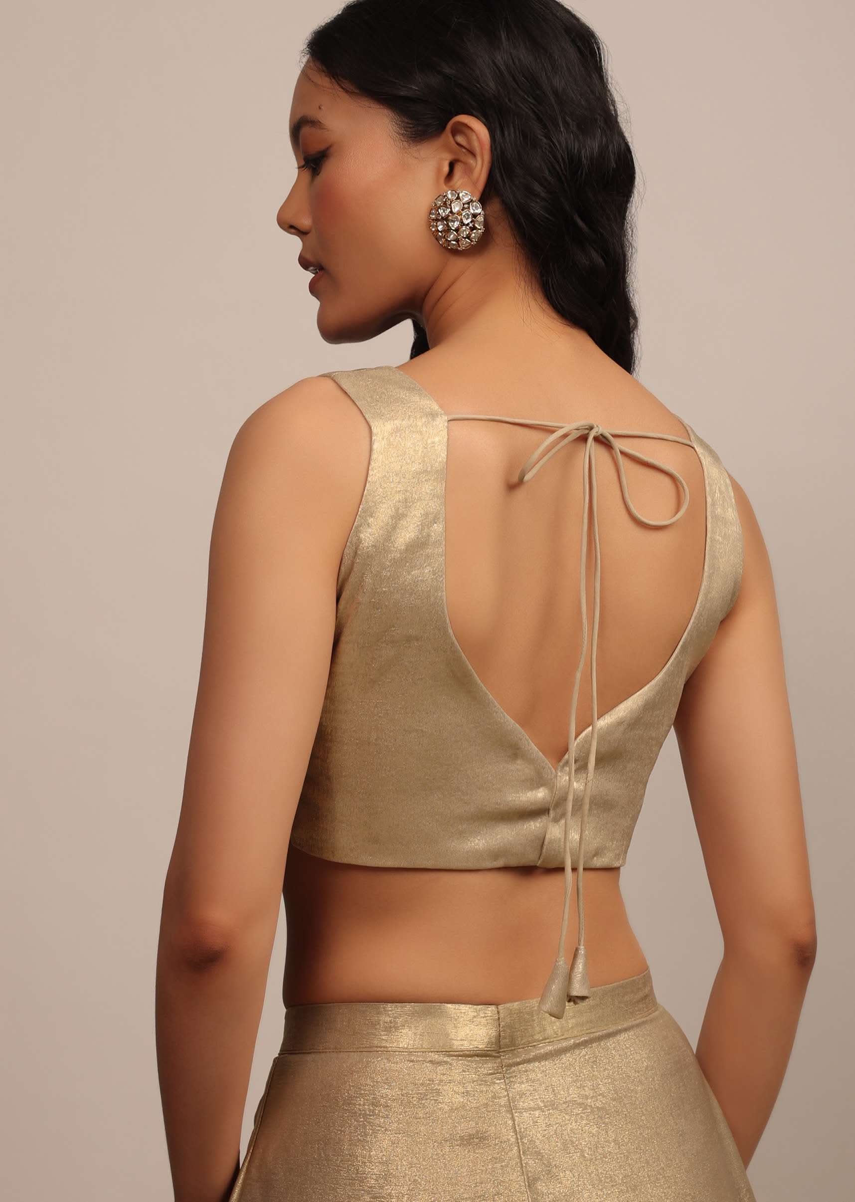 Glam Gold Sleeveless Blouse In Glam Gold With A Sweetheart Neckline - Image 2