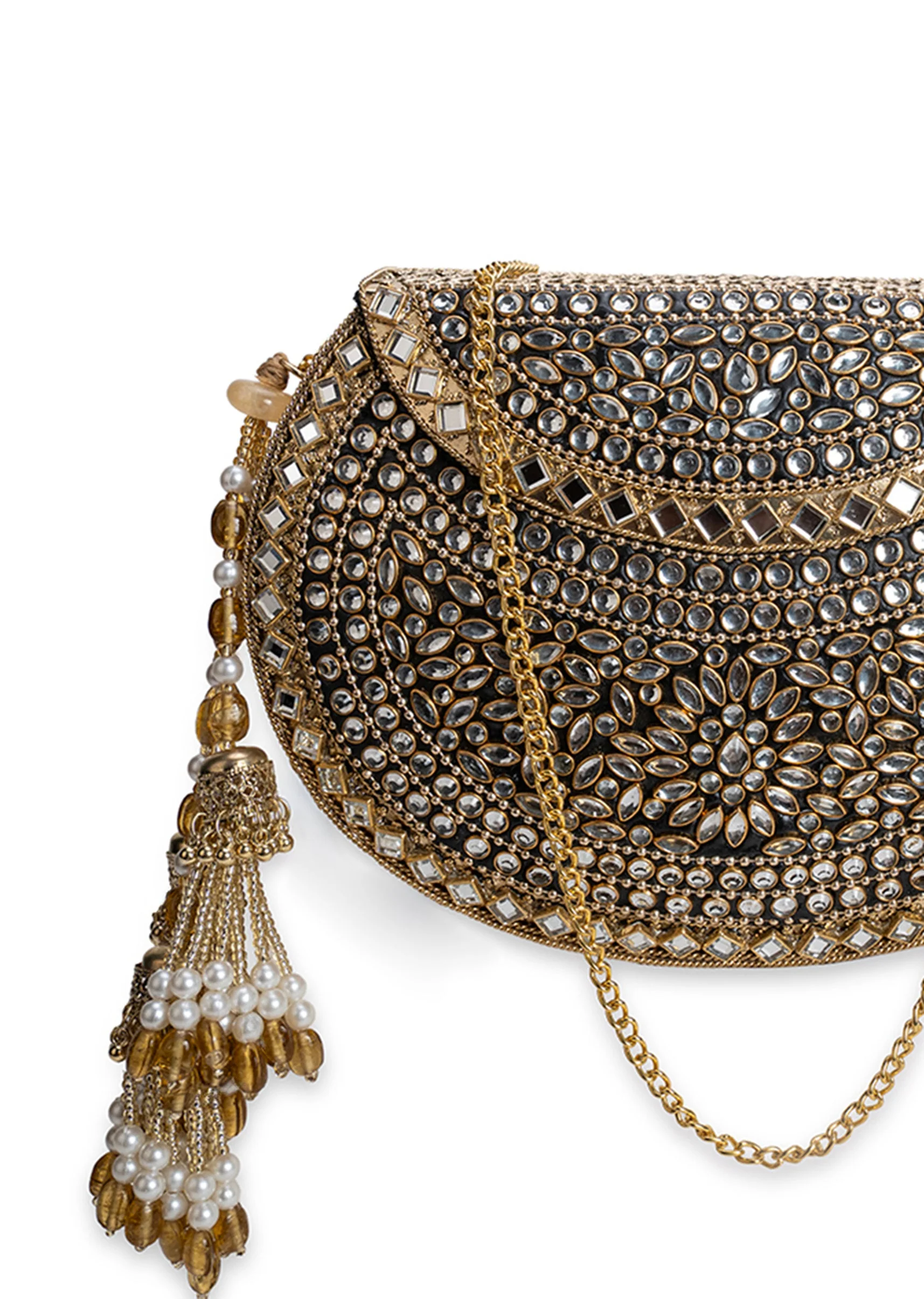 Gold And Silver Embellished Clutch - Image 3