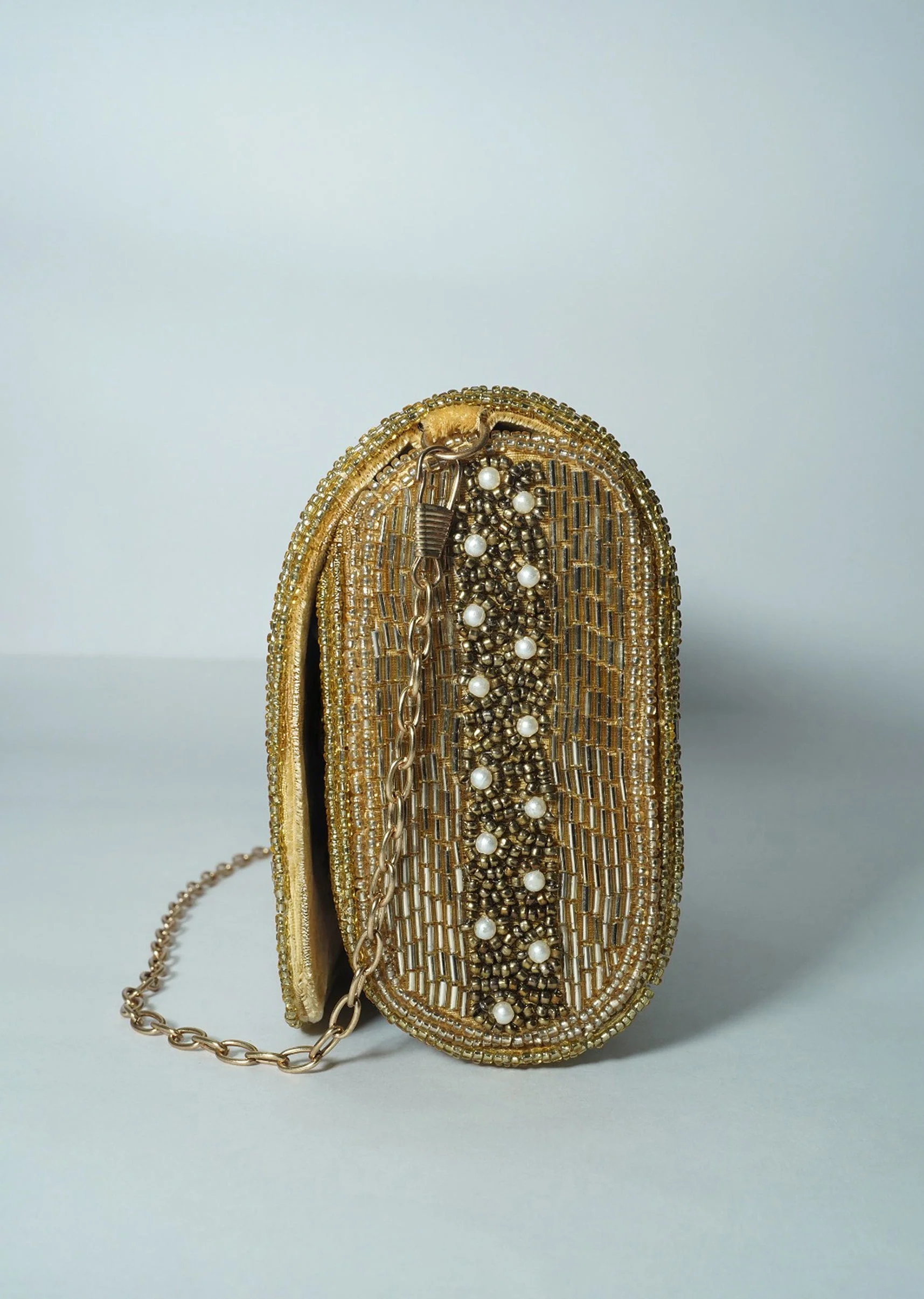 Gold Beaded Festive Clutch - Image 2