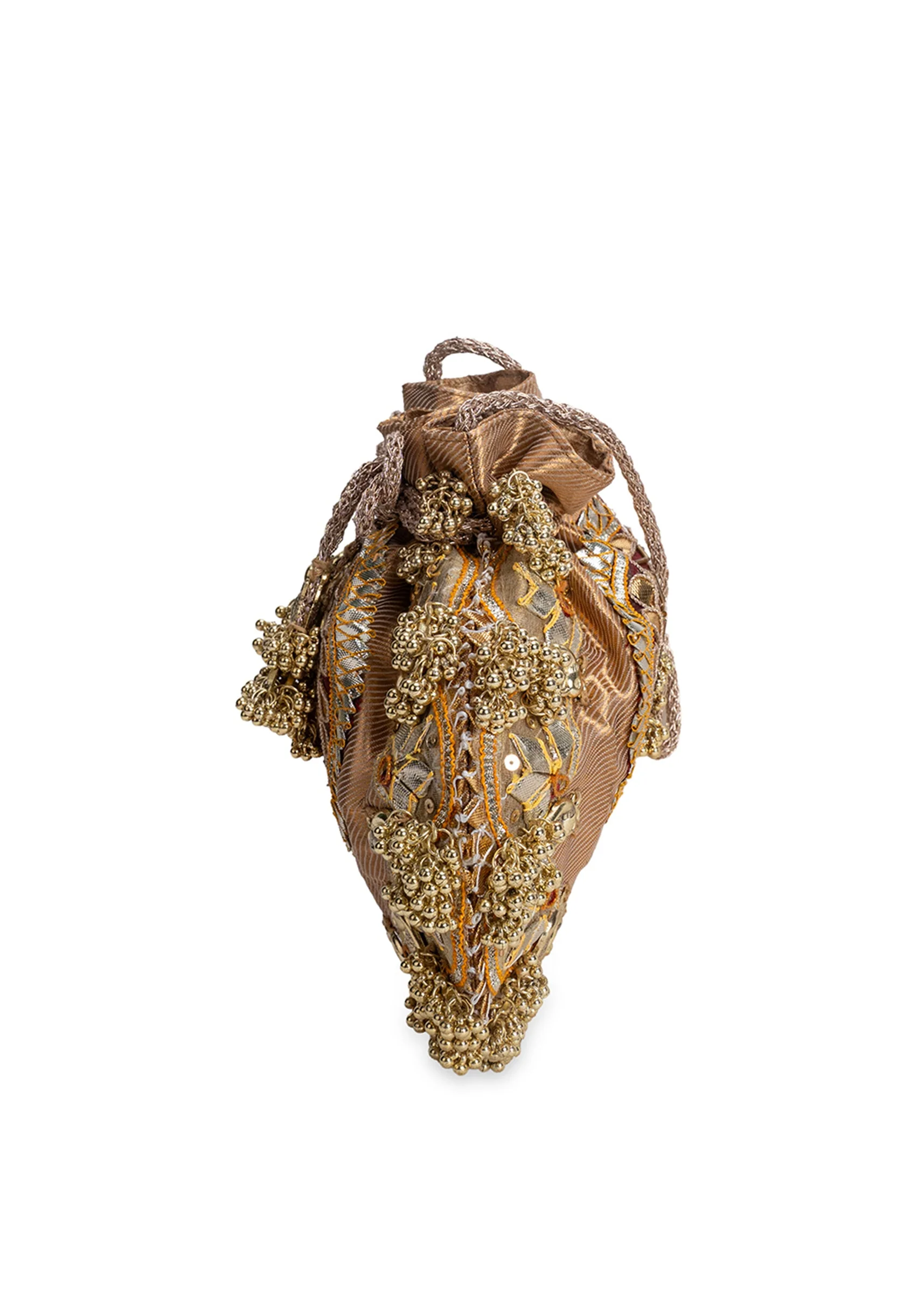 Gold Brocade Embellished Potli - Image 6