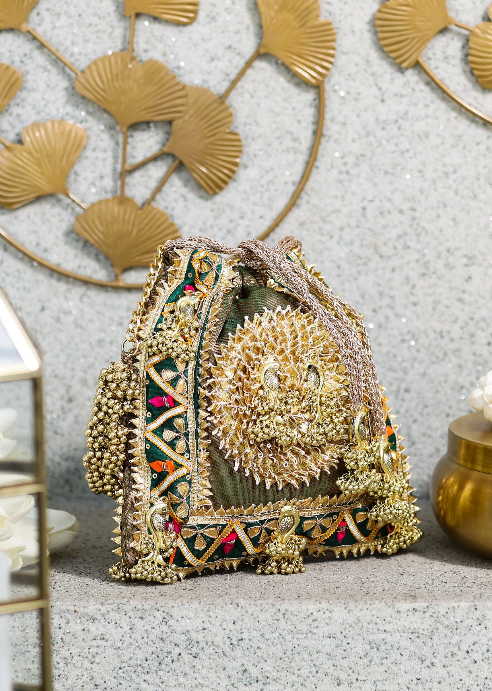 Gold Brocade Potli Bag - Image 3